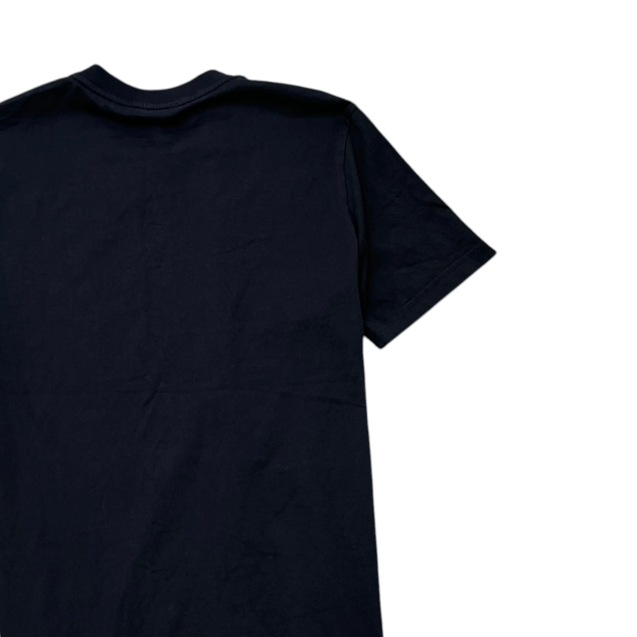 Men's Distressed Logo Print T-Shirt Black Size S - Image 4