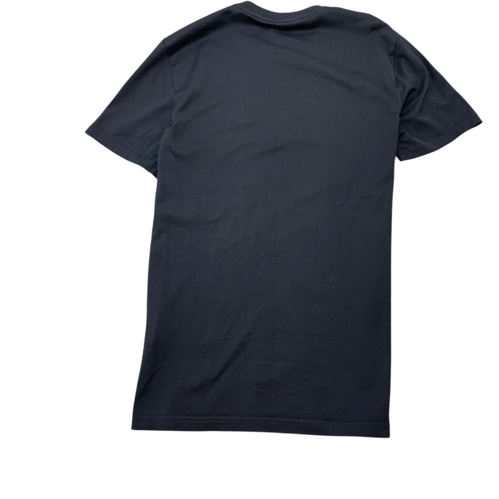 Men's Distressed Logo Print T-Shirt Black Size S - Image 2