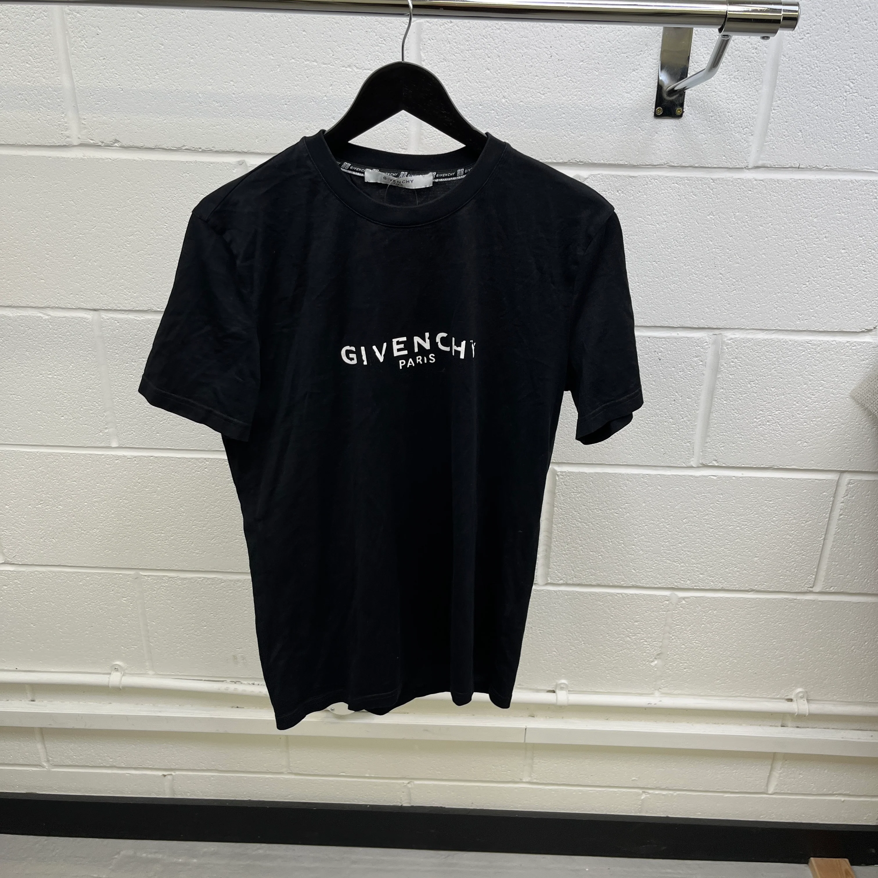 Men's Distressed Logo Top Black Size M - Image 8