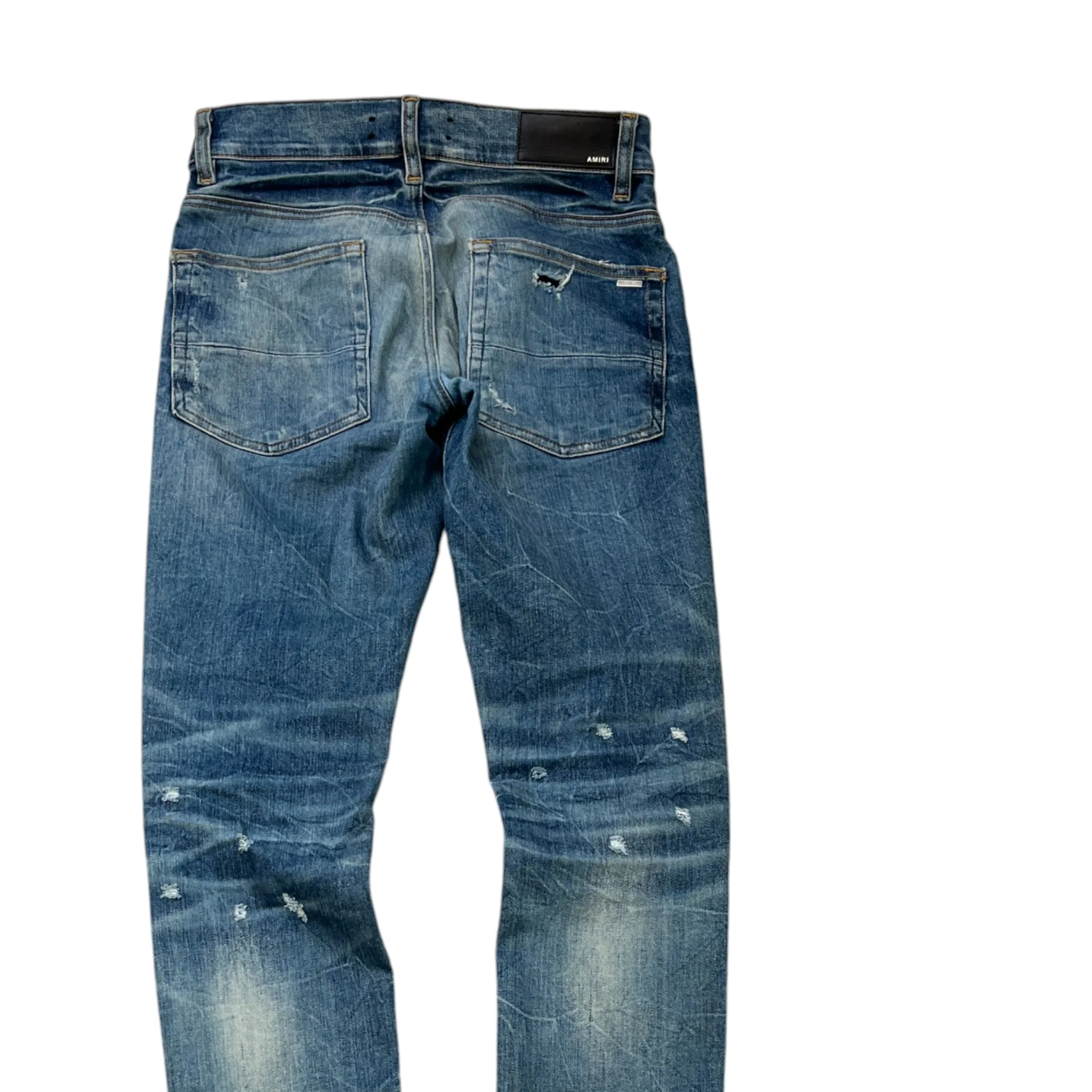 Men's Distressed Skinny Jeans Blue Size Waist 28" - Image 4