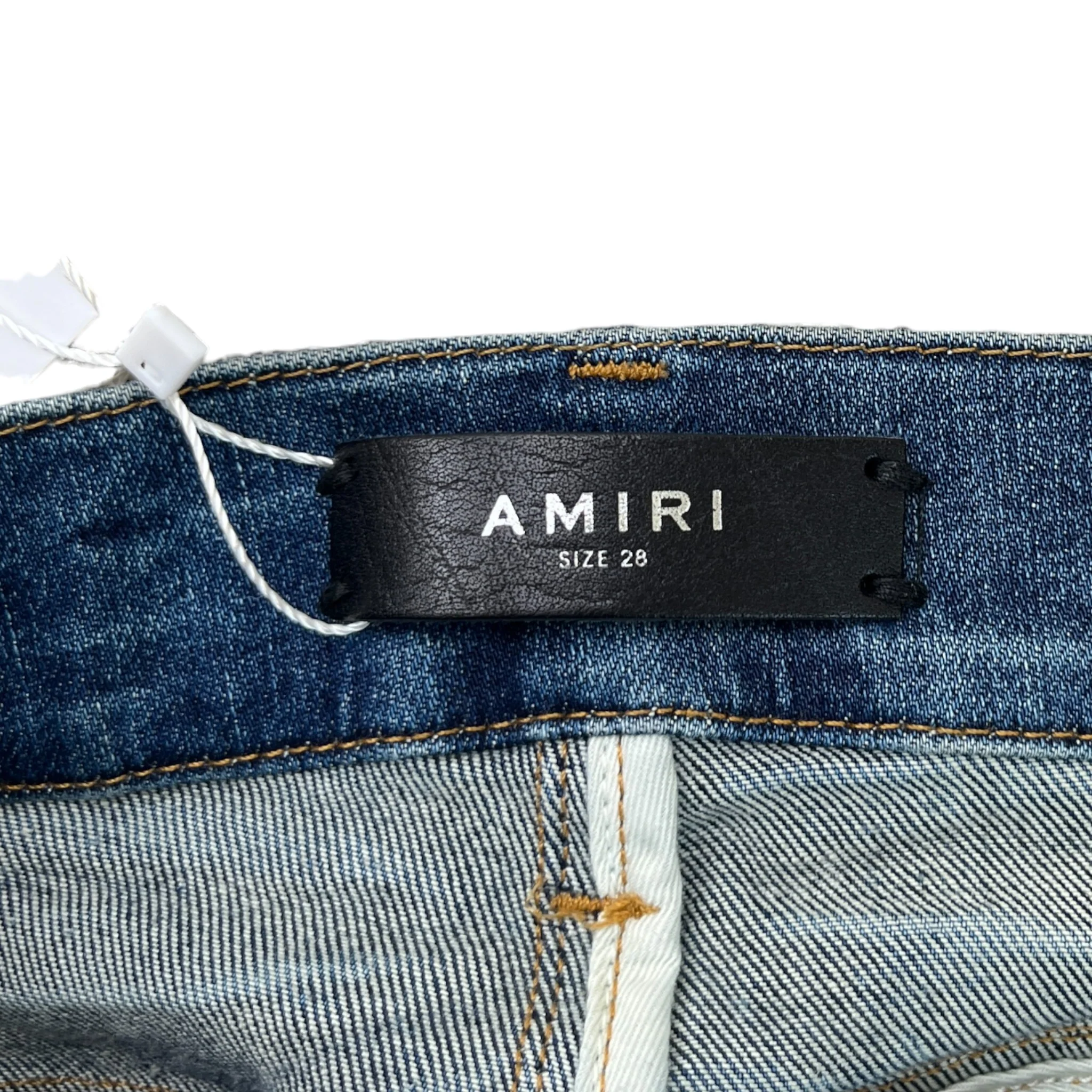 Men's Distressed Skinny Jeans Blue Size Waist 28" - Image 7