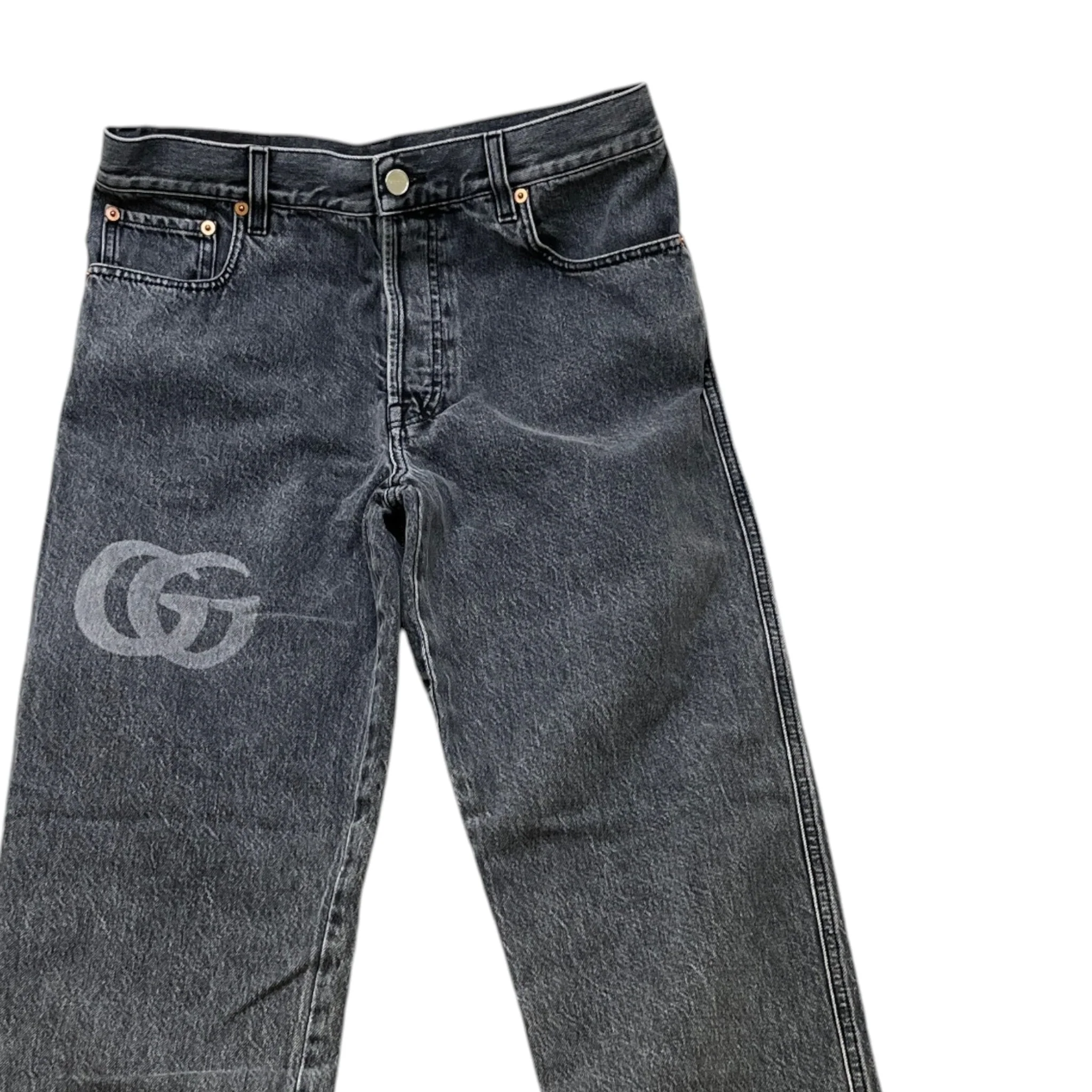 Men's Double G Slim Jeans Grey Size Waist 32" - Image 3