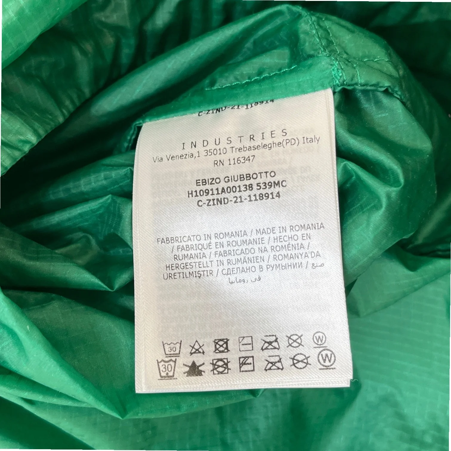 Men's Ebizo Windbreaker Green Size 4 / XL - Image 8