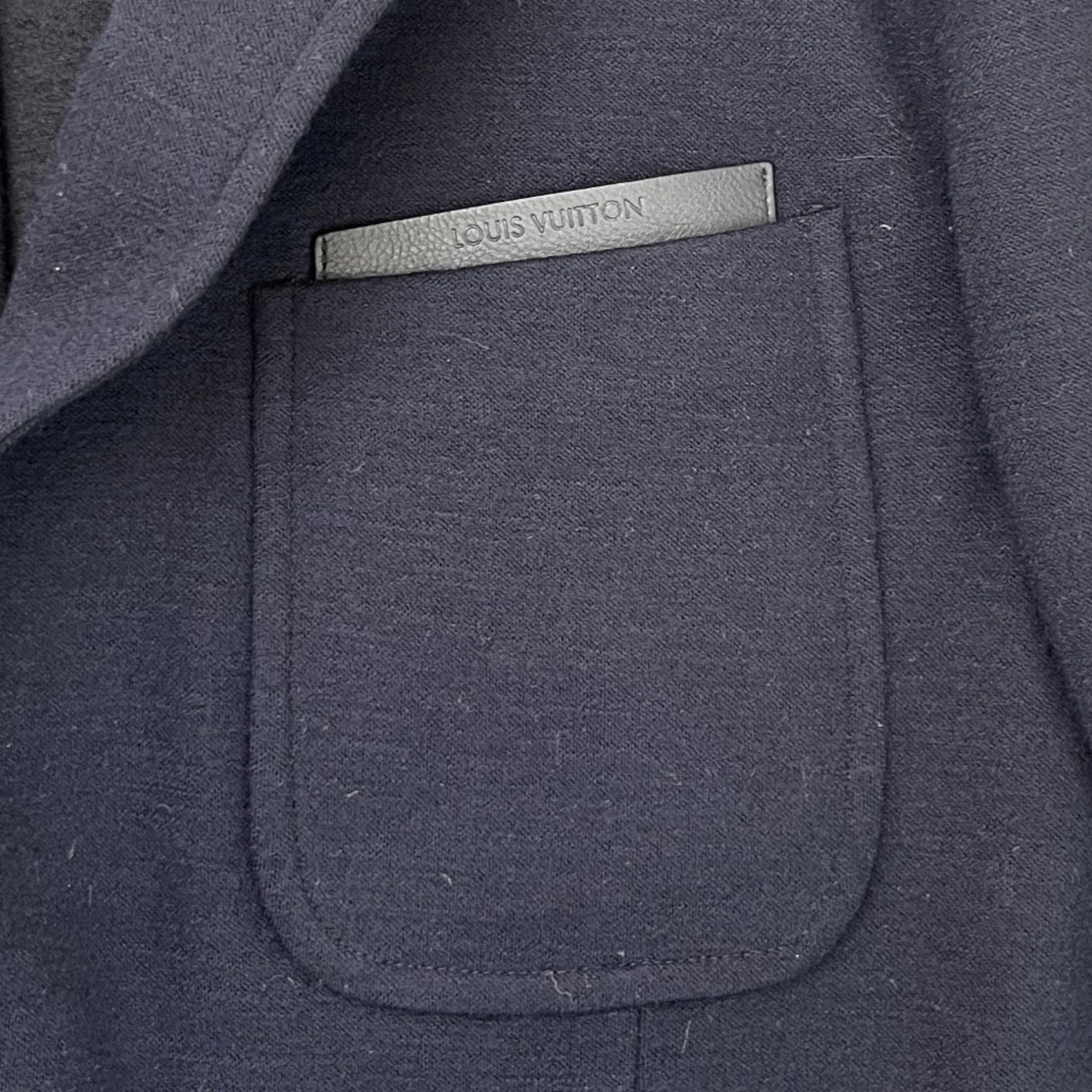 Men's Embossed Logo Pocket Overcoat Jacket Navy Size IT 48 / M - Image 5