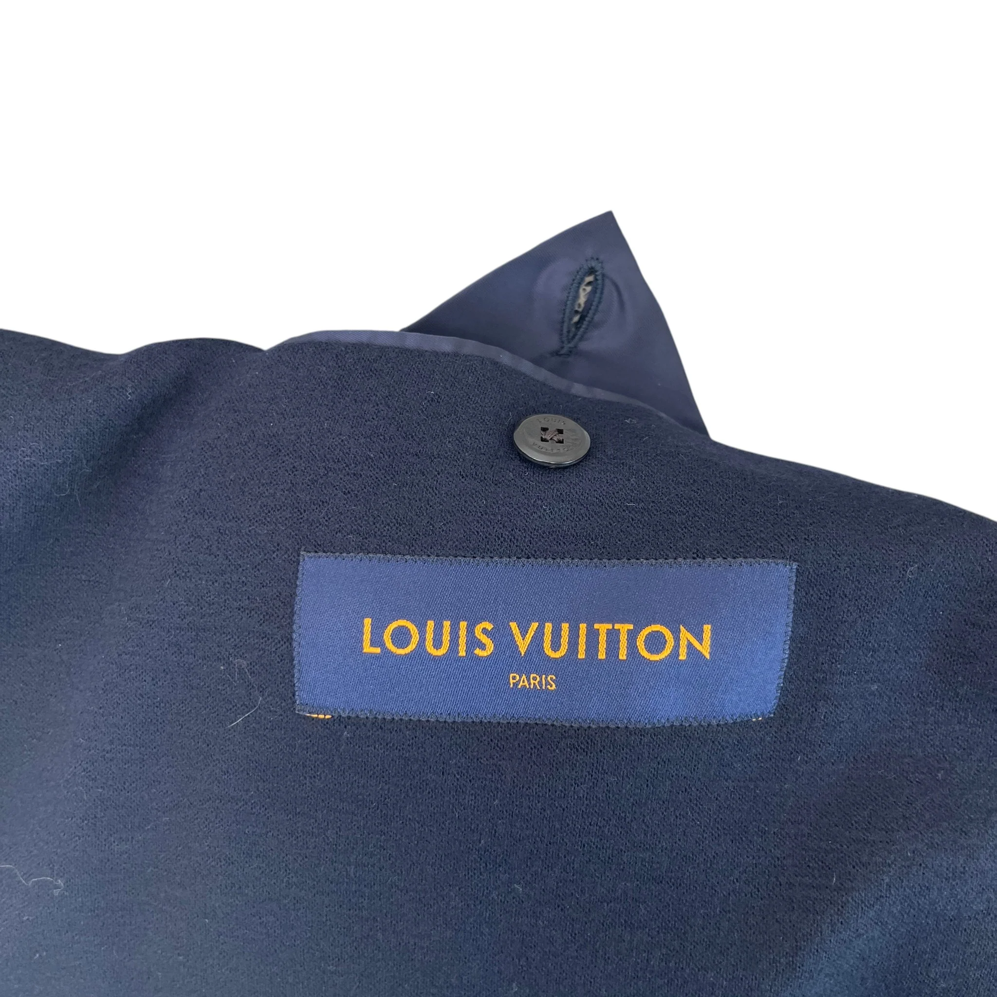 Men's Embossed Logo Pocket Overcoat Jacket Navy Size IT 48 / M - Image 9
