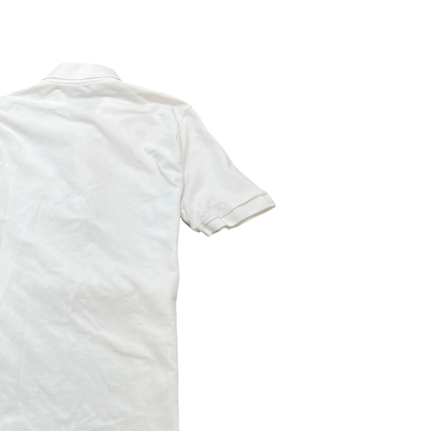 Men's Embossed Logo Polo Shirt White Size M - Image 4