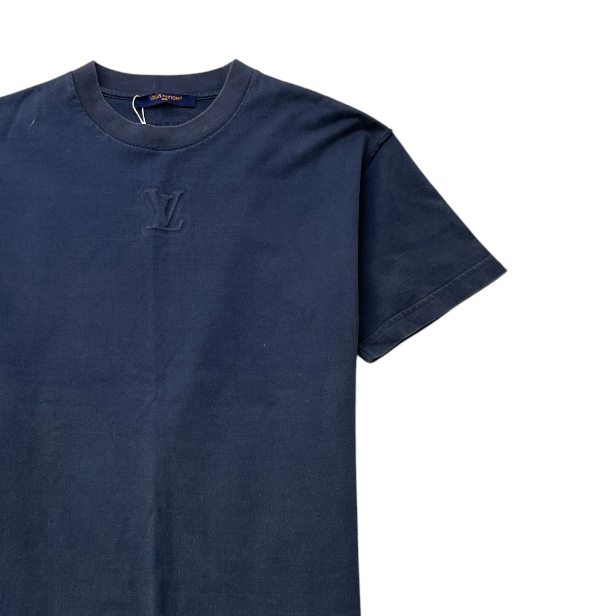 Men's Embossed Logo T-Shirt Navy Size XS - Image 3