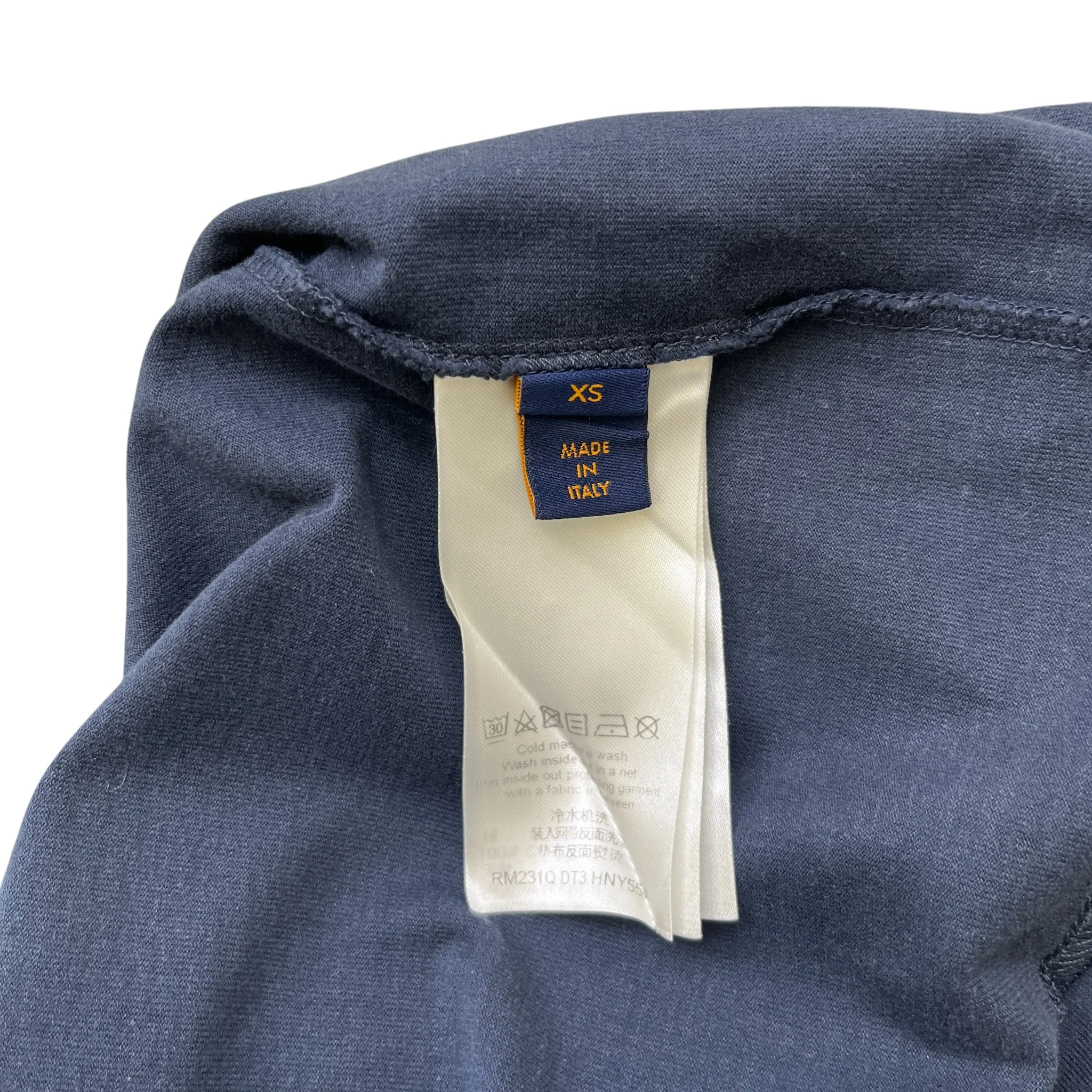 Men's Embossed Logo T-Shirt Navy Size XS - Image 6