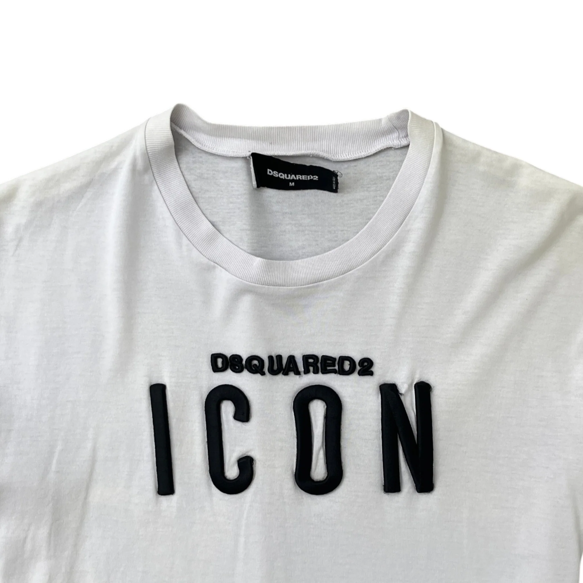 Men's Embossed Logo T-Shirt White Size M - Image 5