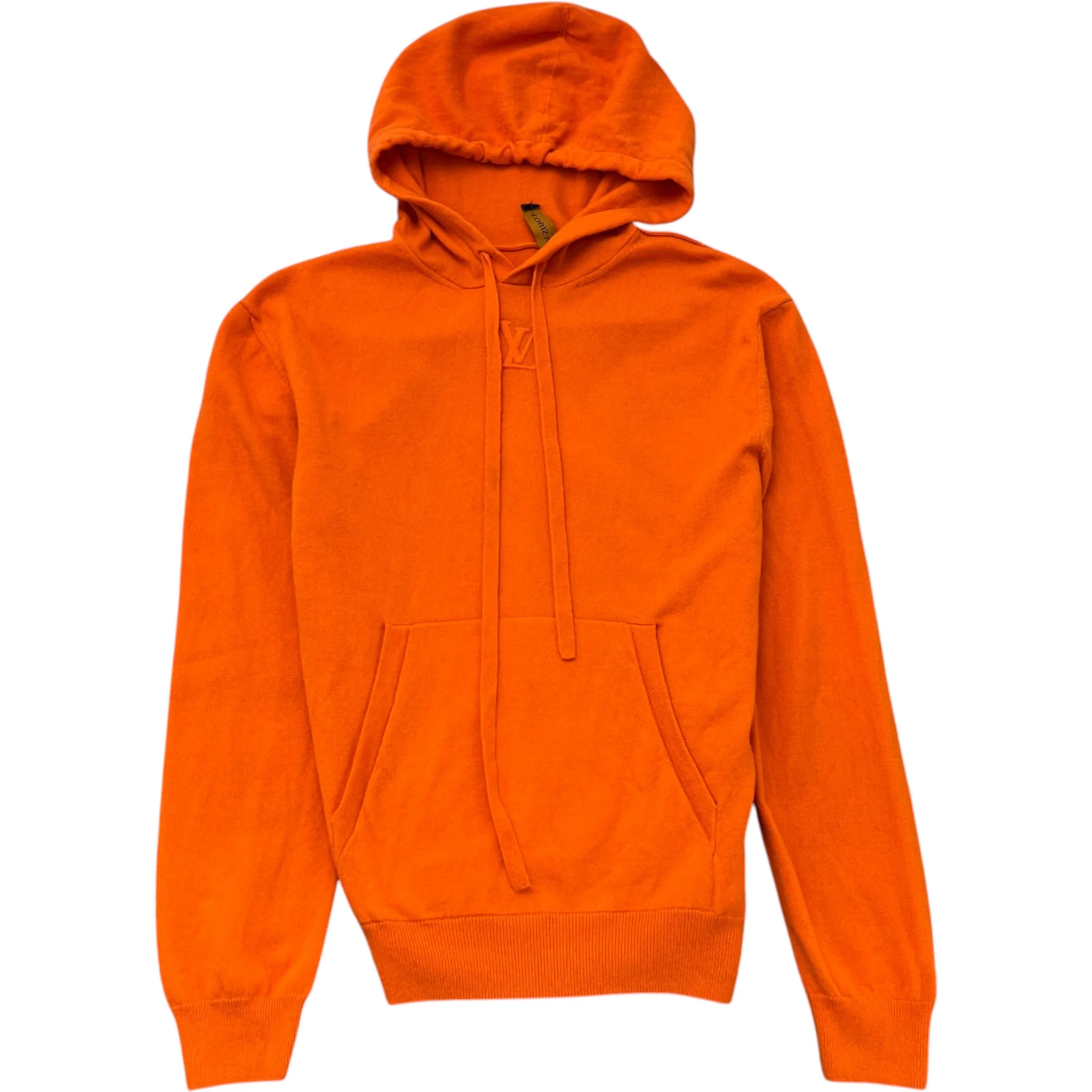 Men's Embossed Lv Hoodie Orange Size M
