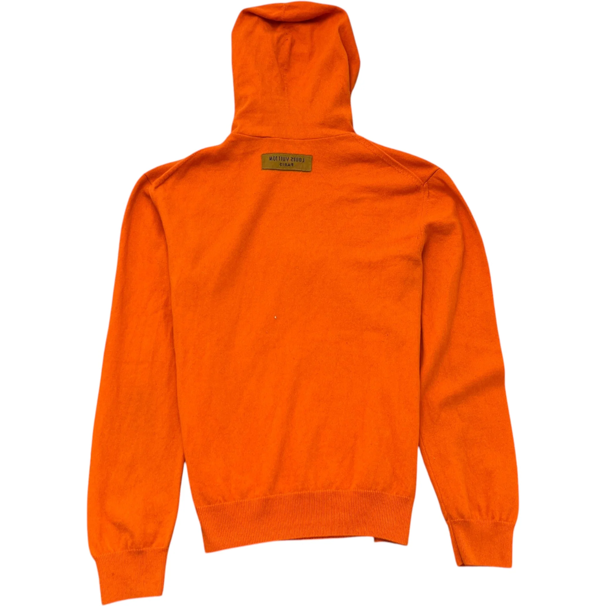 Men's Embossed Lv Hoodie Orange Size M - Image 2