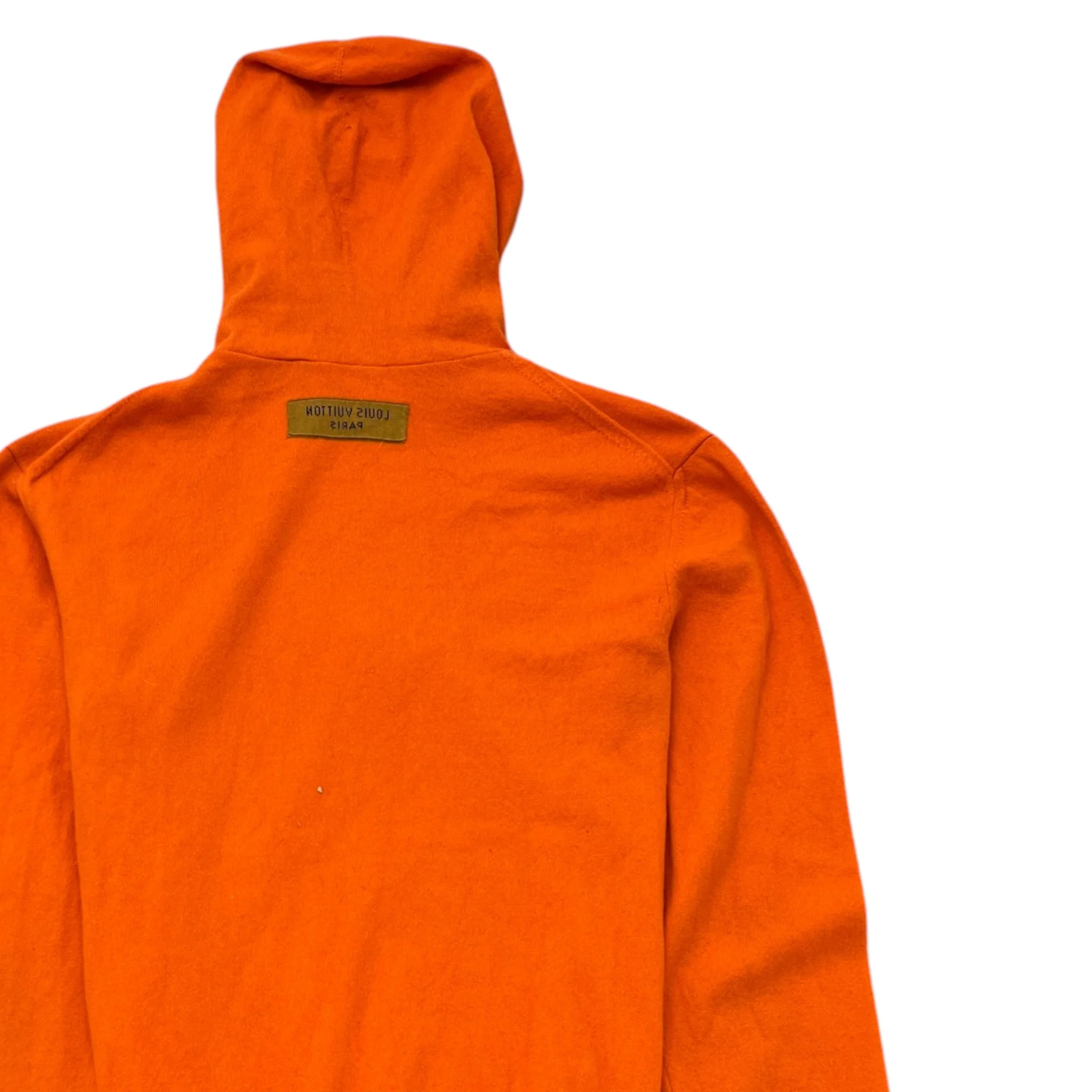 Men's Embossed Lv Hoodie Orange Size M - Image 5