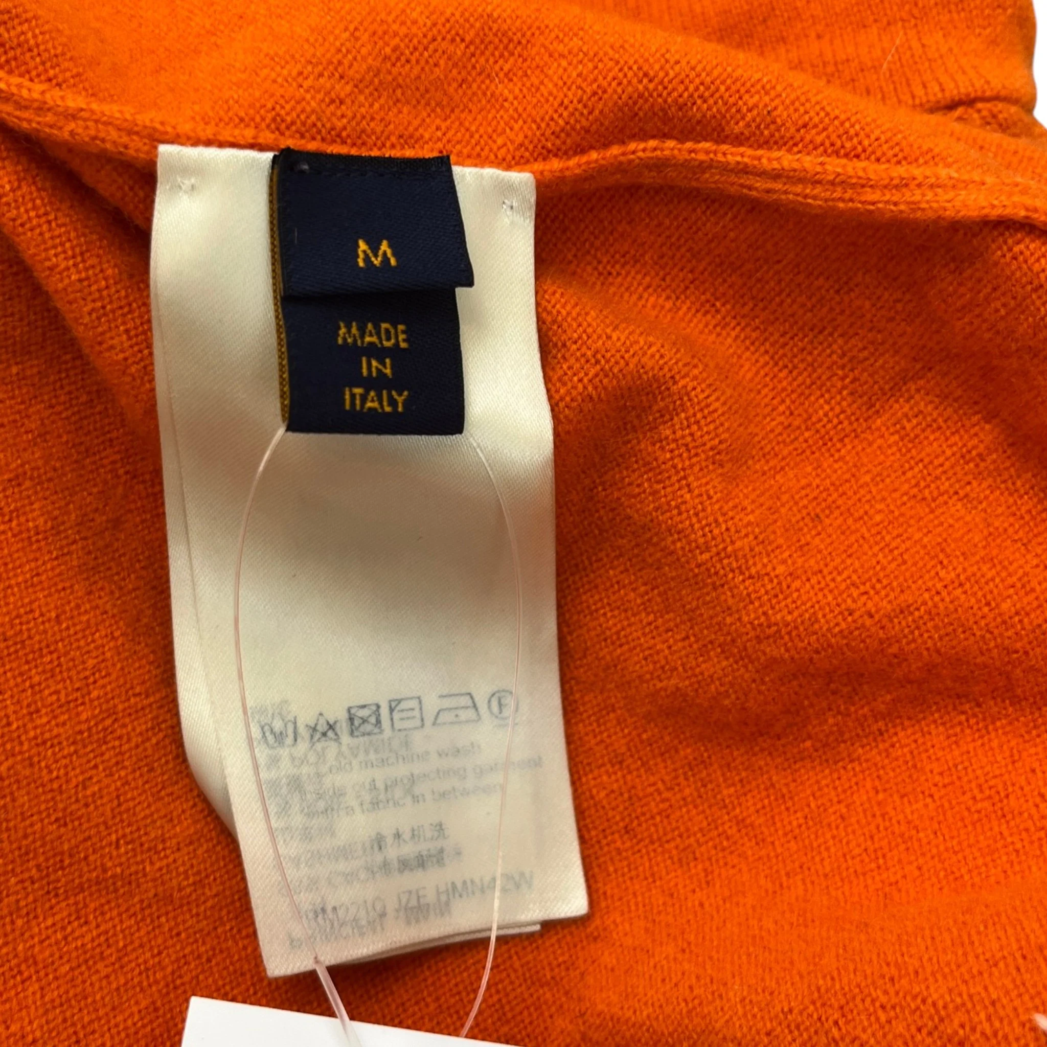 Men's Embossed Lv Hoodie Orange Size M - Image 8