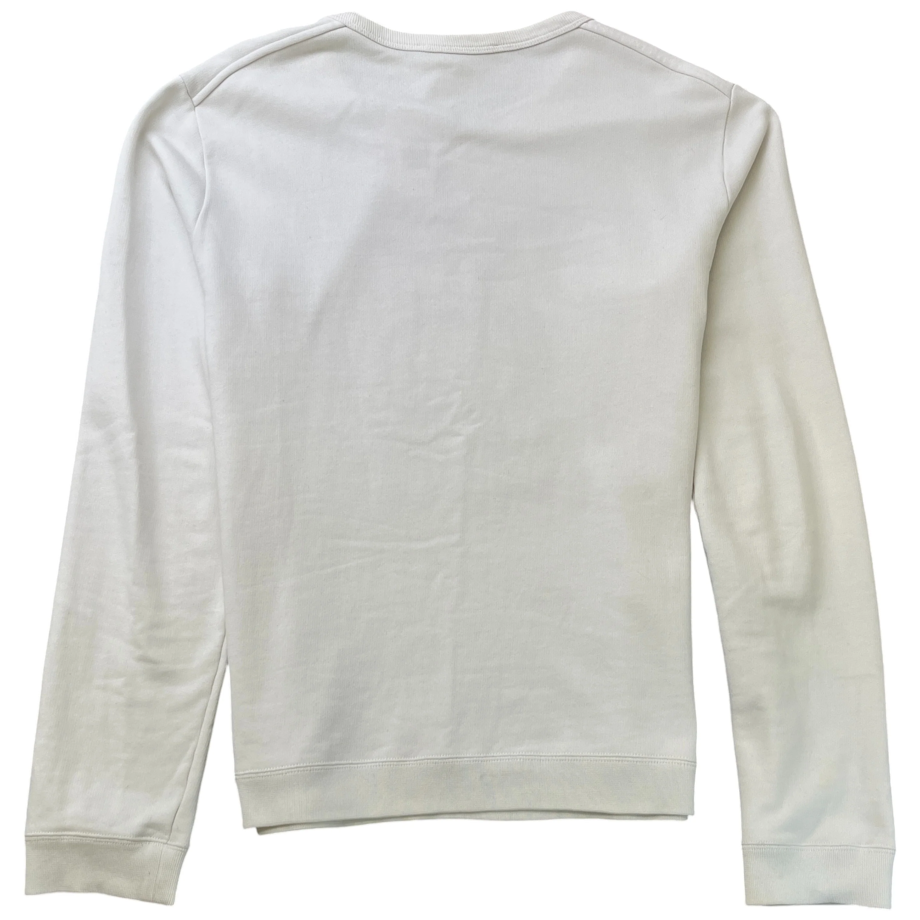 Men's Embroidered Anchor Long Sleeve T-Shirt White Size L - Image 2