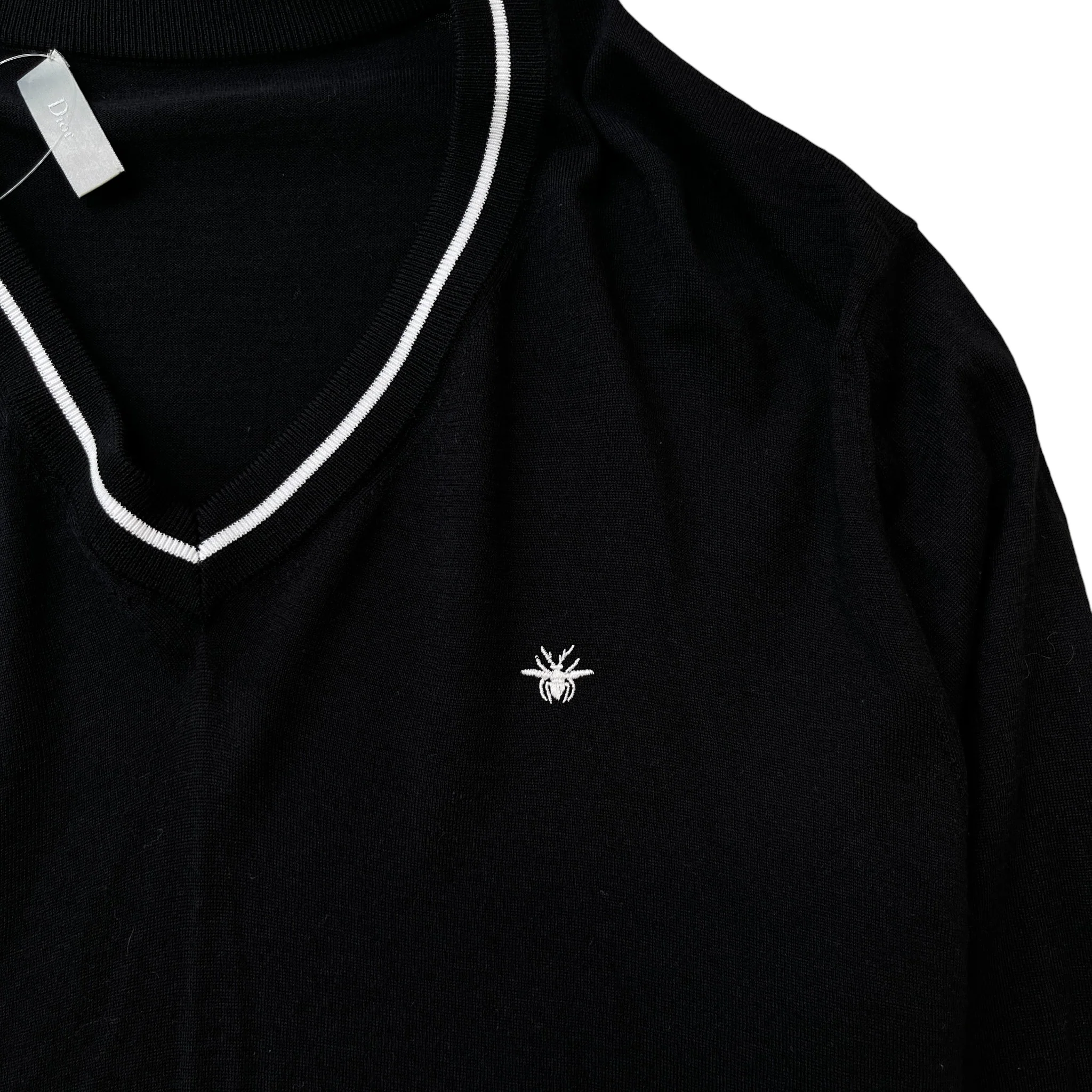 Men's Embroidered Bee Jumper Black Size XL - Image 5