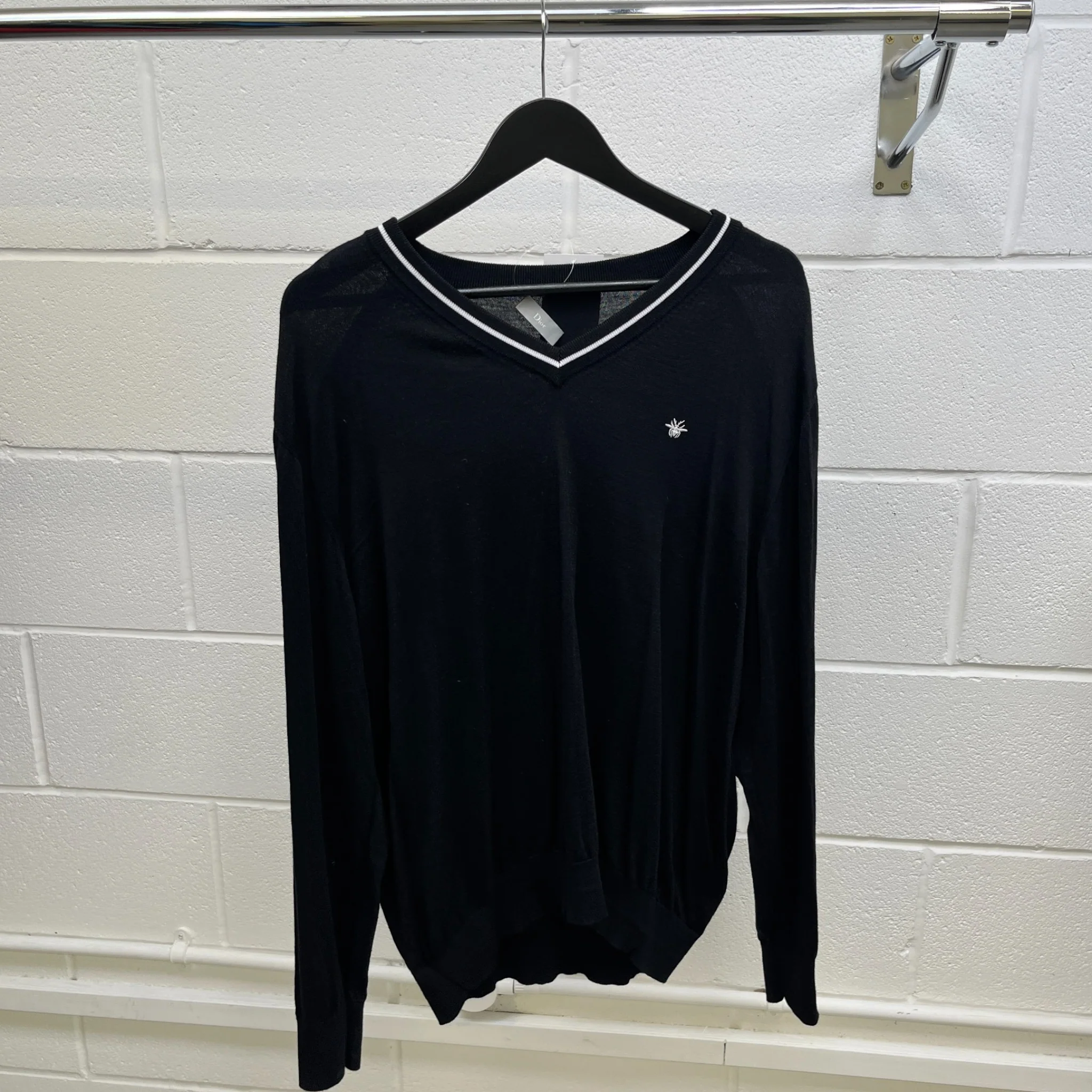 Men's Embroidered Bee Jumper Black Size XL - Image 8