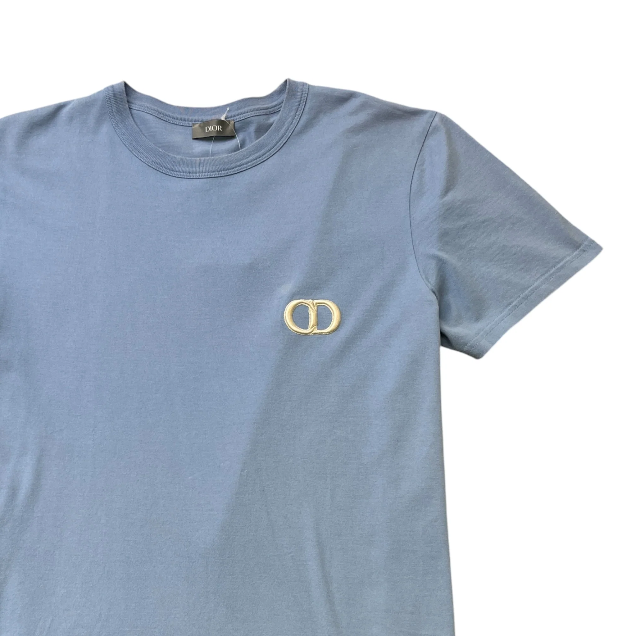 Men's Embroidered Cd Icon T-Shirt Blue Size L - Image 3
