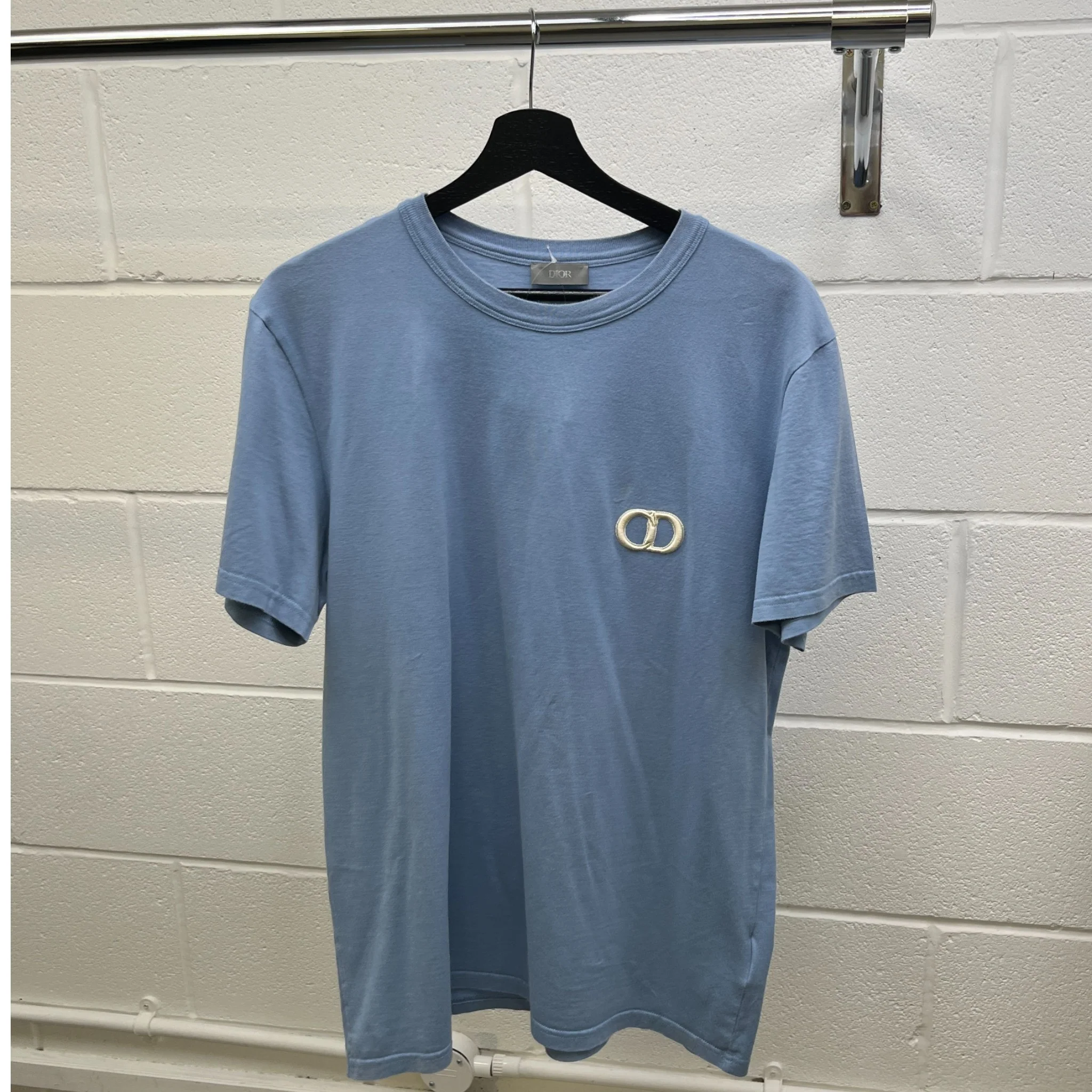Men's Embroidered Cd Icon T-Shirt Blue Size L - Image 9