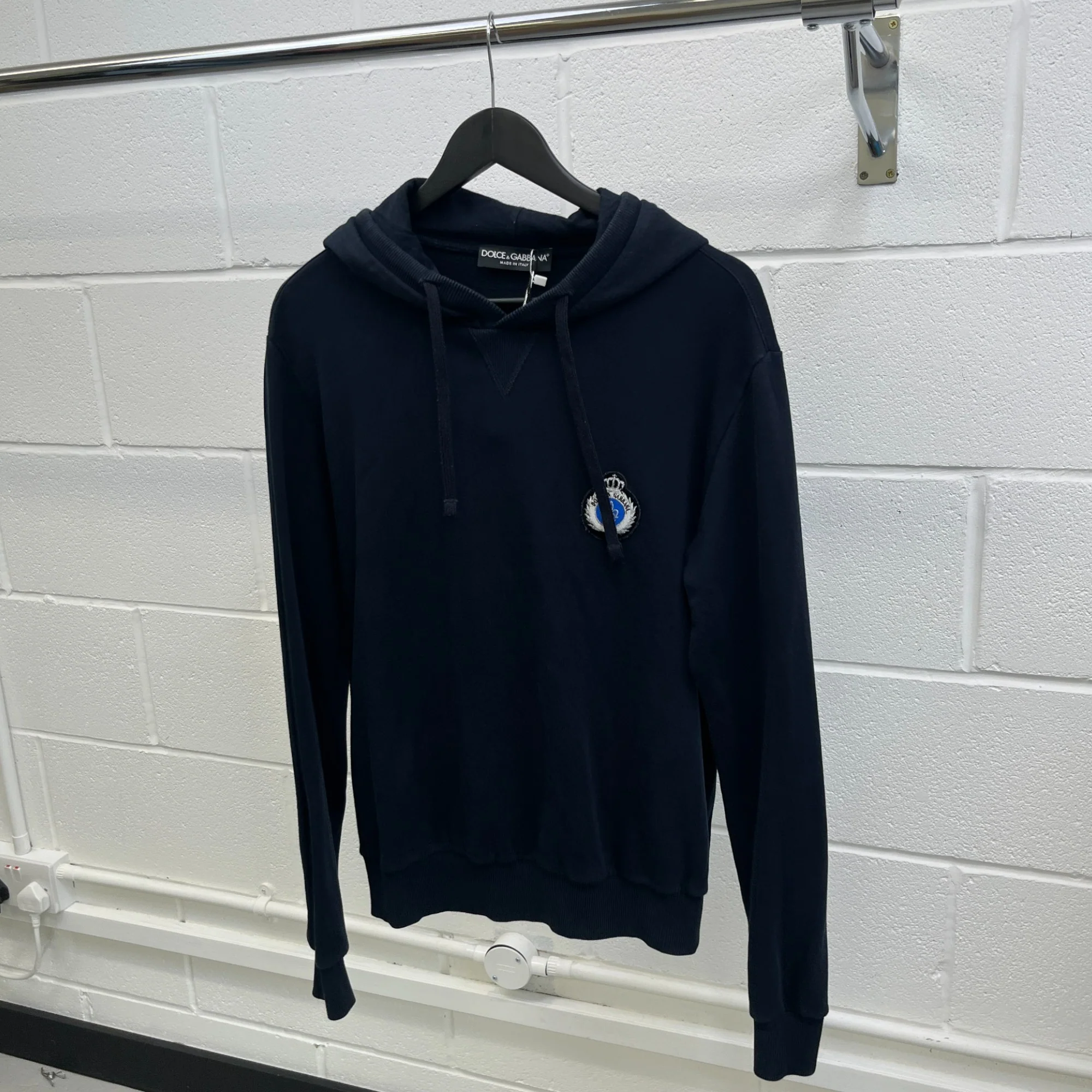 Men's Embroidered Logo Hoodie Black Size IT 50 / UK L - Image 9