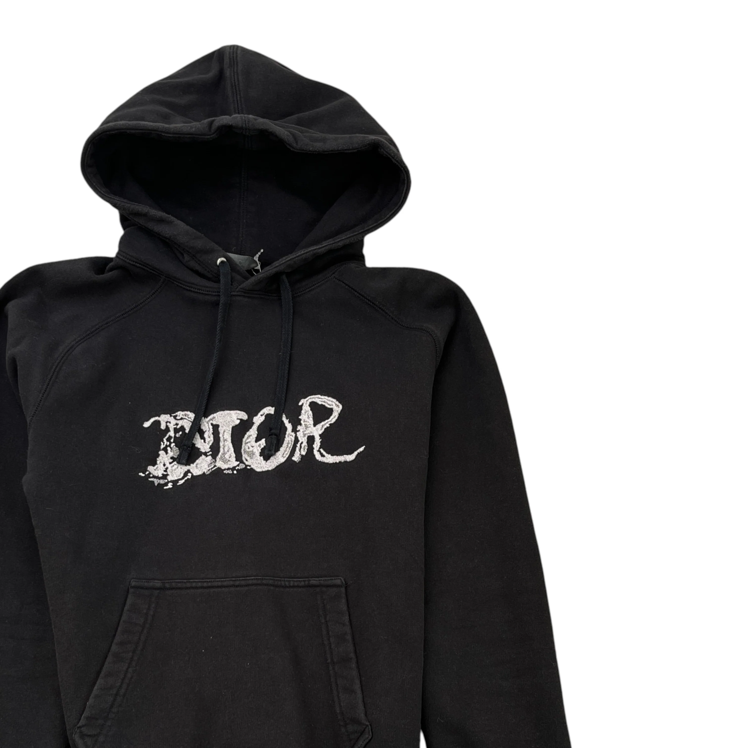 Men's Embroidered Logo Hoodie Black Size S - Image 3