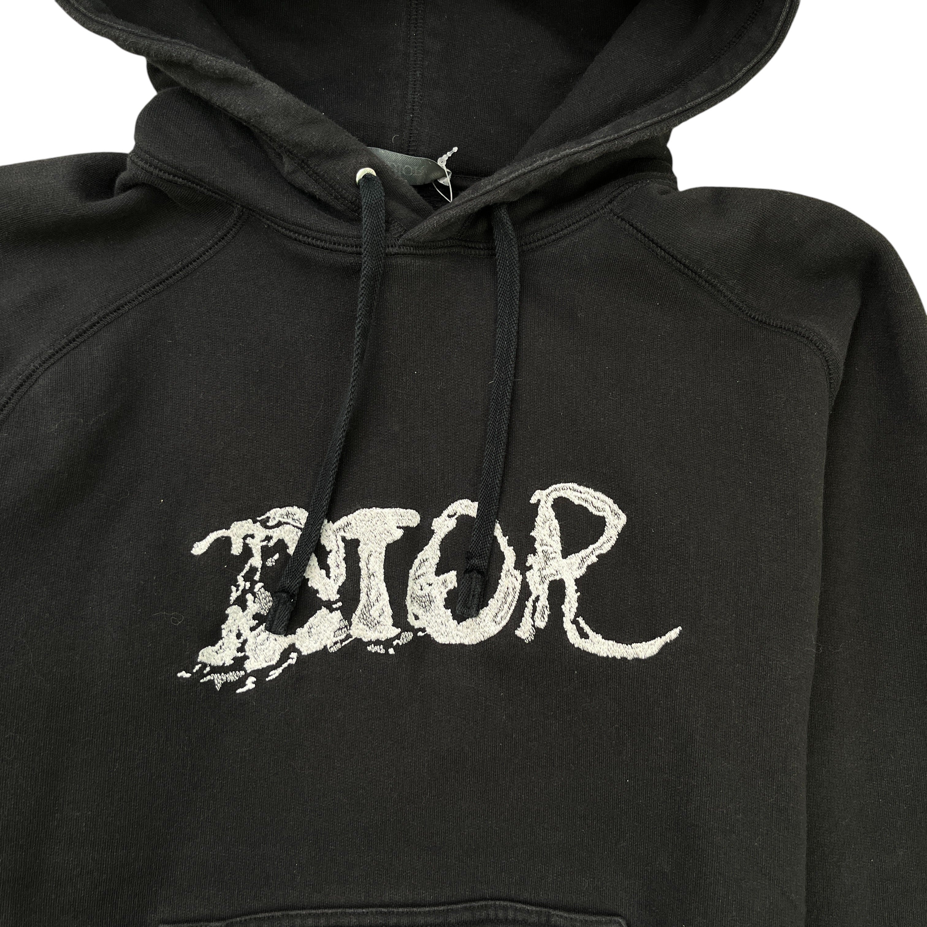 Men's Embroidered Logo Hoodie Black Size S - Image 5