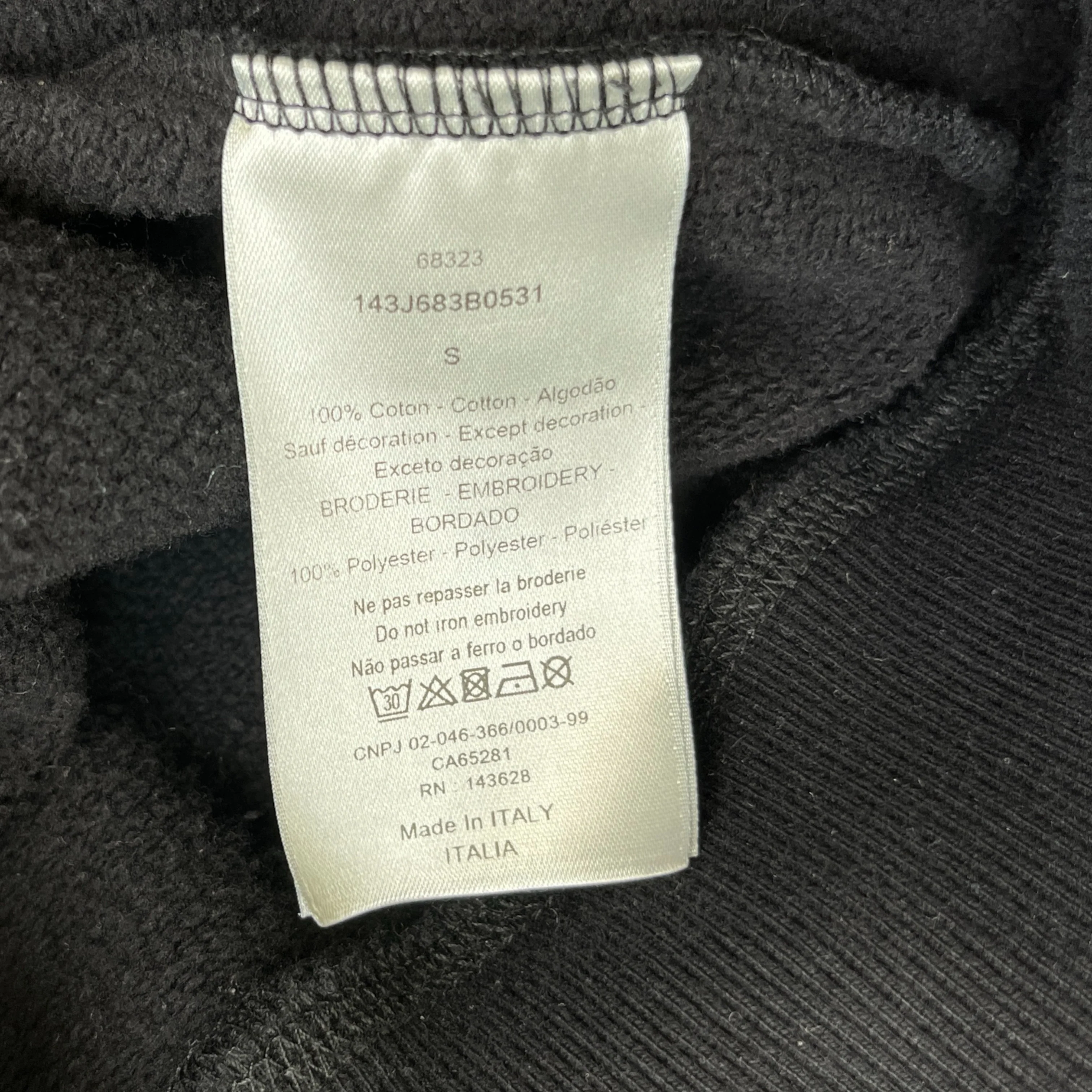 Men's Embroidered Logo Hoodie Black Size S - Image 8