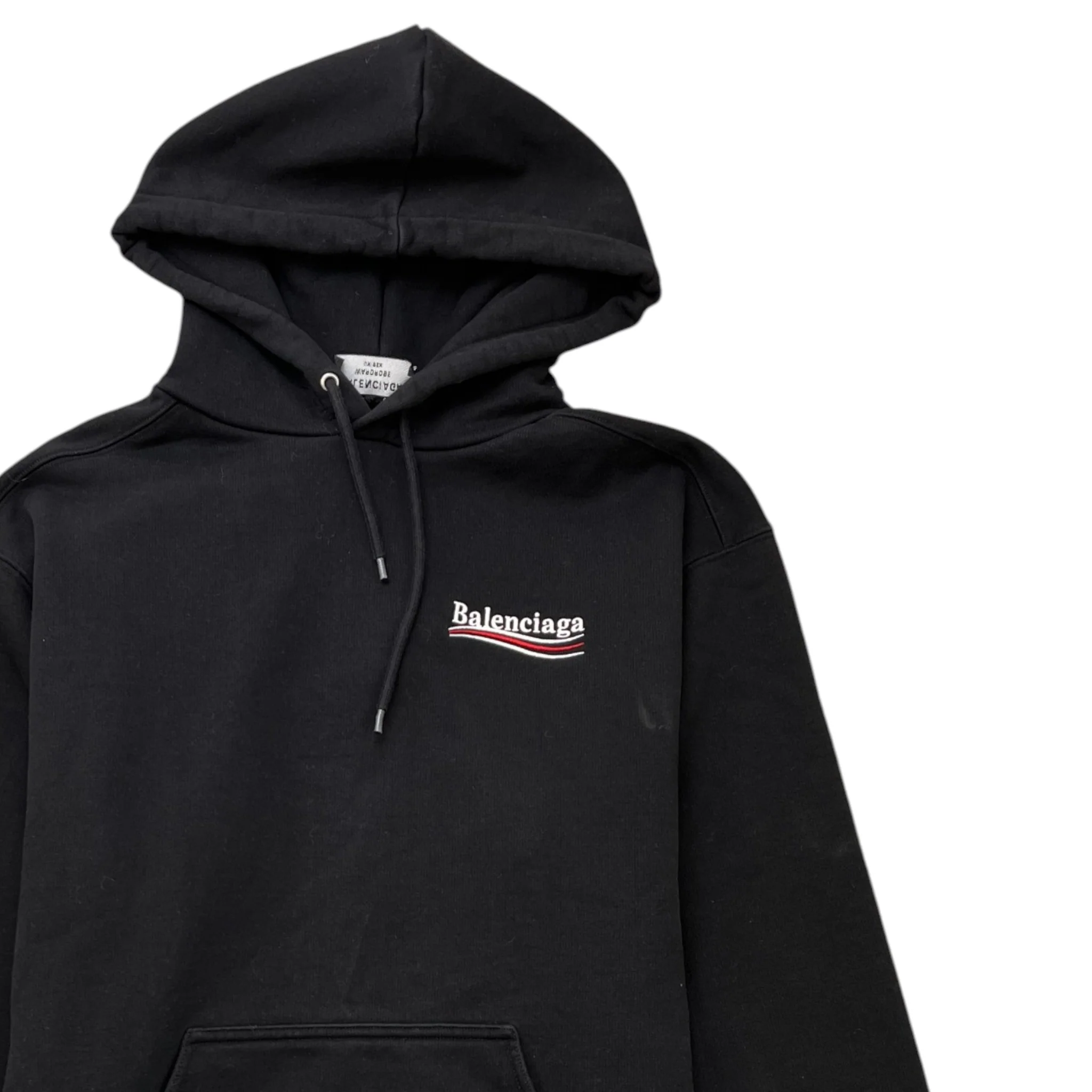 Men's Embroidered Logo Hoodie Black Size S - Image 3