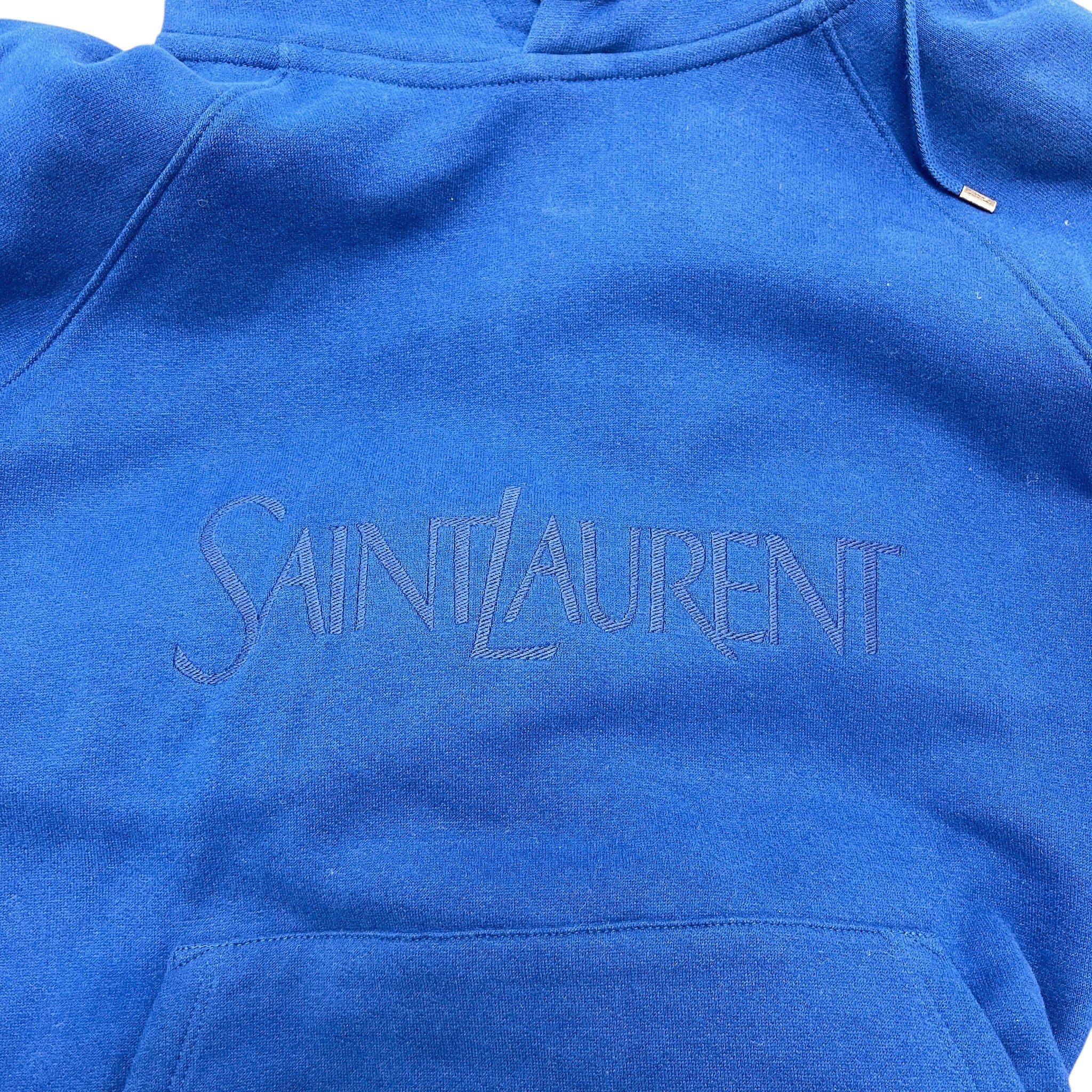 Men's Embroidered Logo Hoodie Blue Size L - Image 5