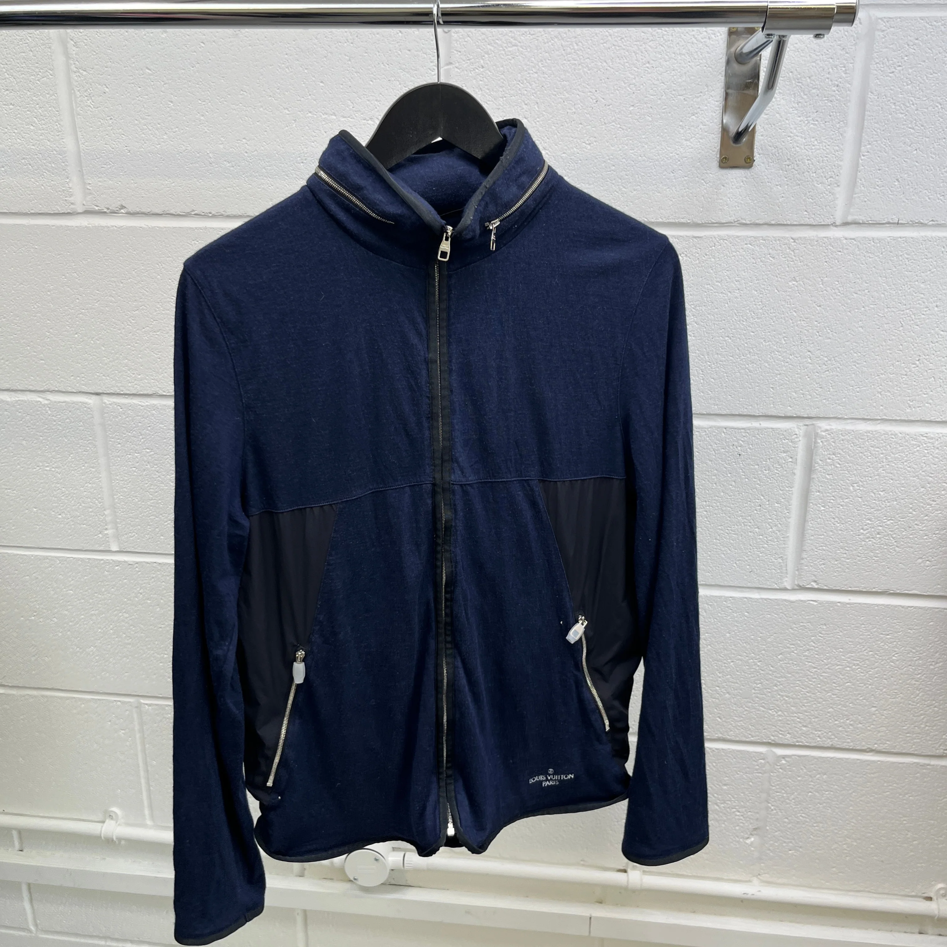Men's Embroidered Logo Jacket Navy Size M - Image 8