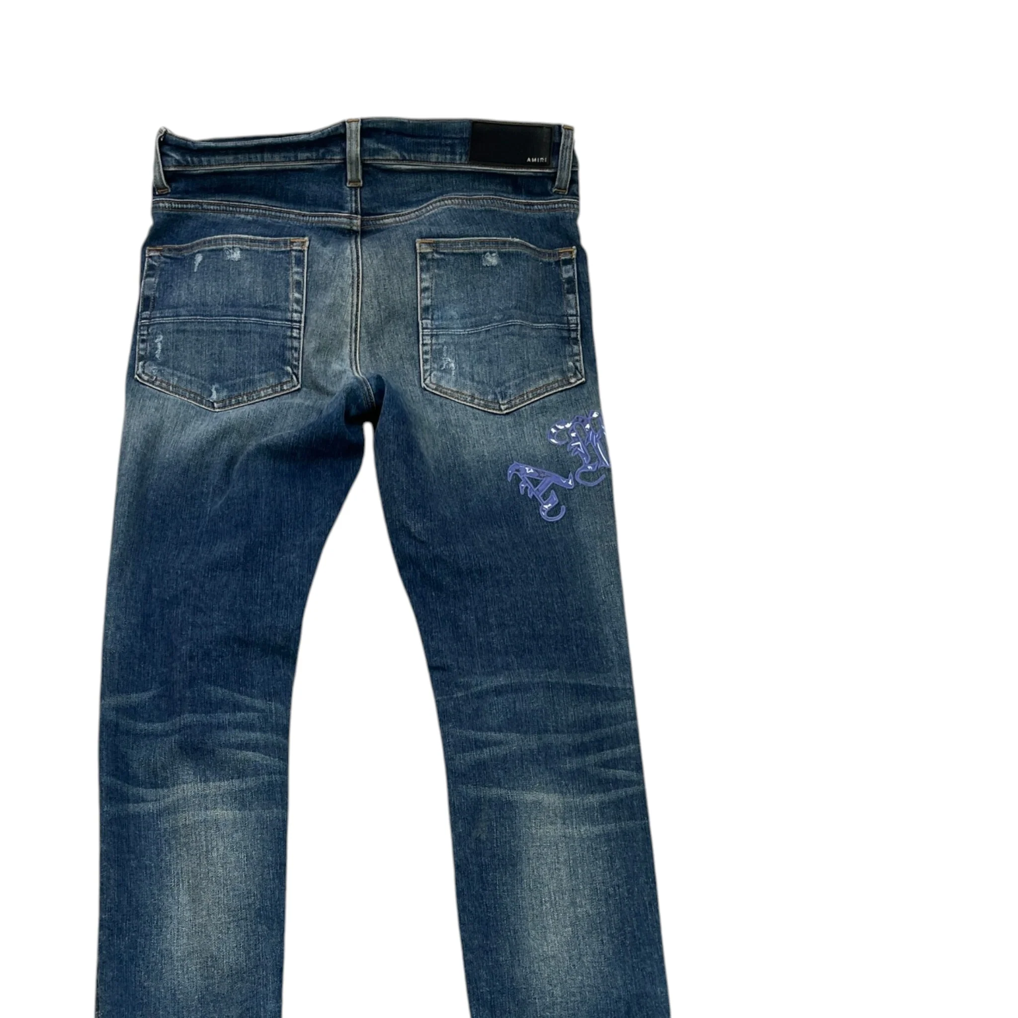 Men's Embroidered Logo Jeans Blue Size Waist 31" - Image 4