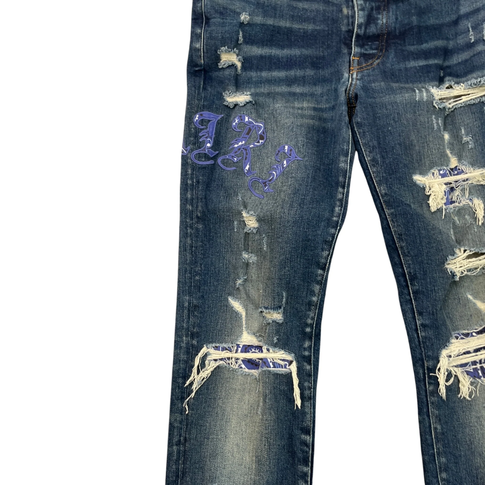 Men's Embroidered Logo Jeans Blue Size Waist 31" - Image 5