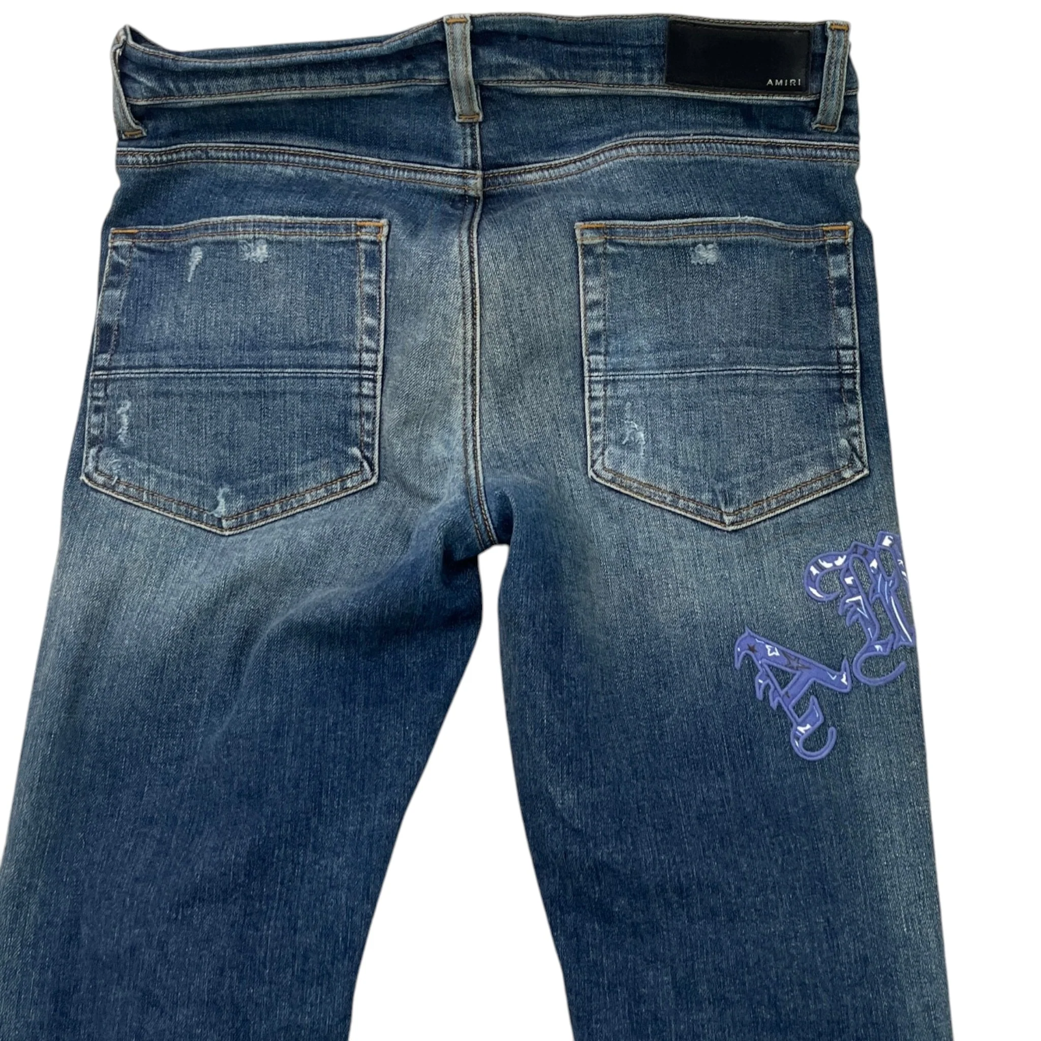 Men's Embroidered Logo Jeans Blue Size Waist 31" - Image 6