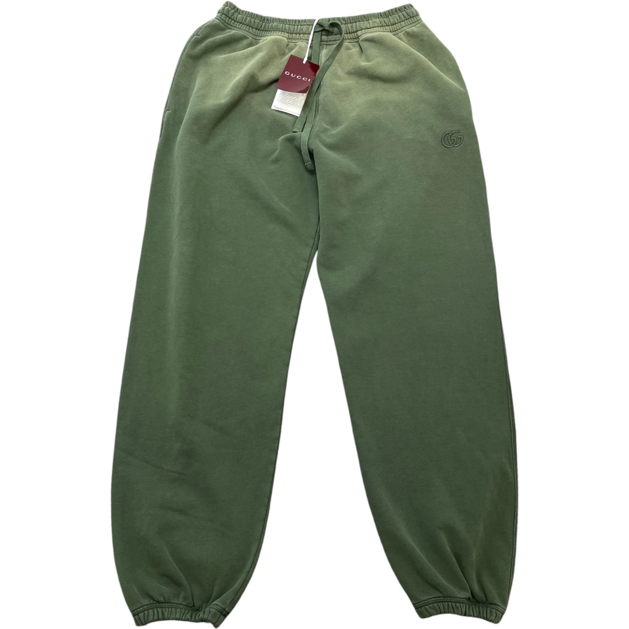 Men's Embroidered Logo Joggers Green Size M