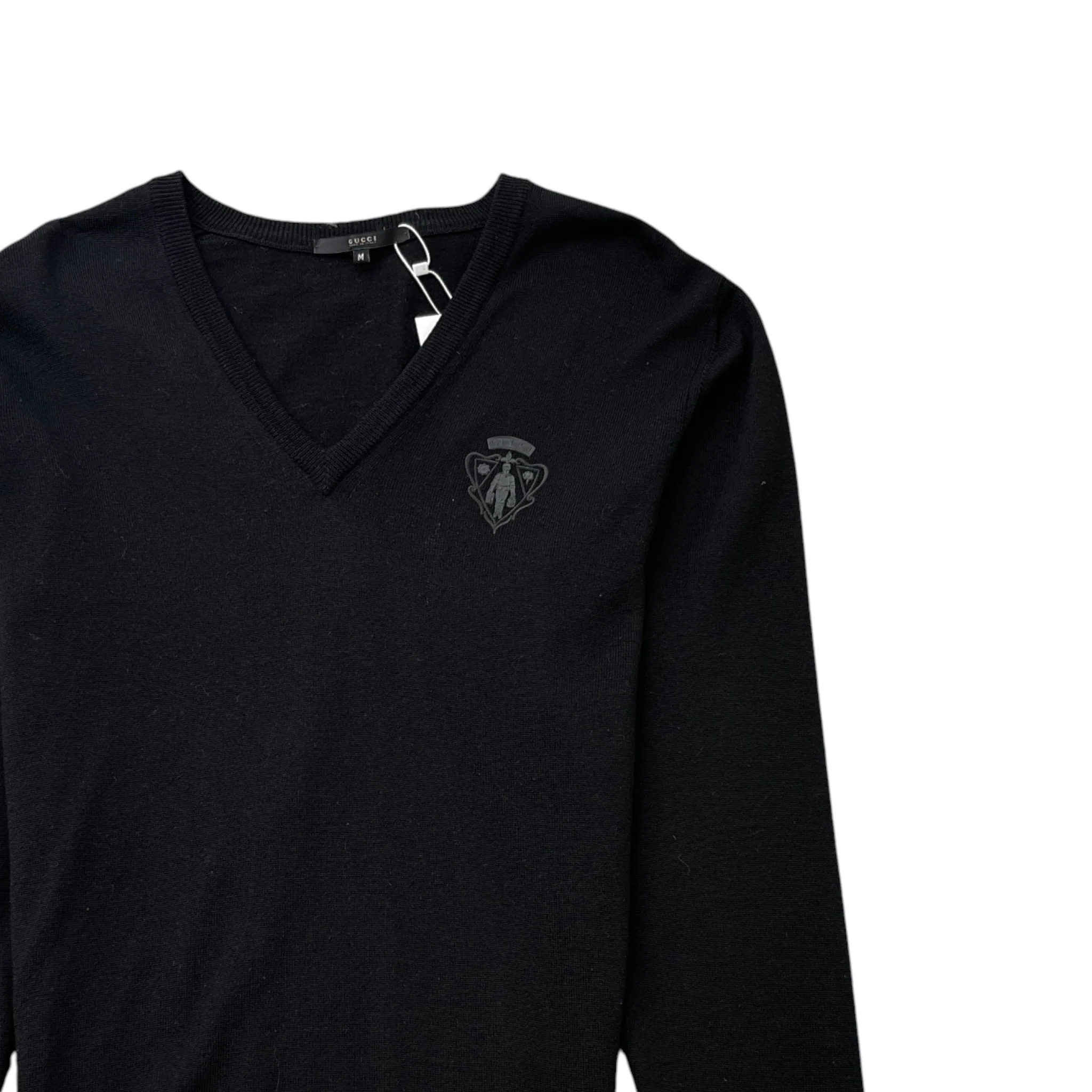 Men's Embroidered Logo Jumper Black Size M - Image 3