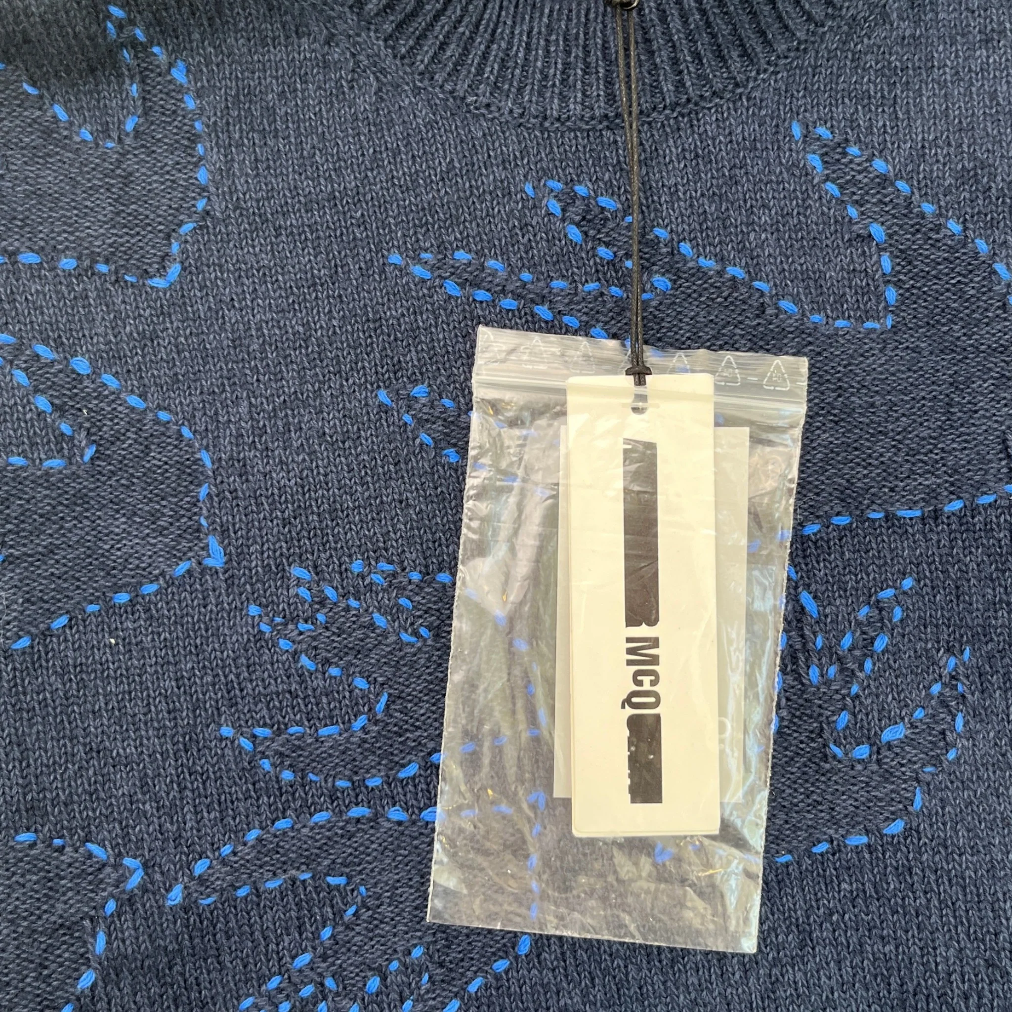 Men's Embroidered Logo Jumper Navy Size XXS - Image 6