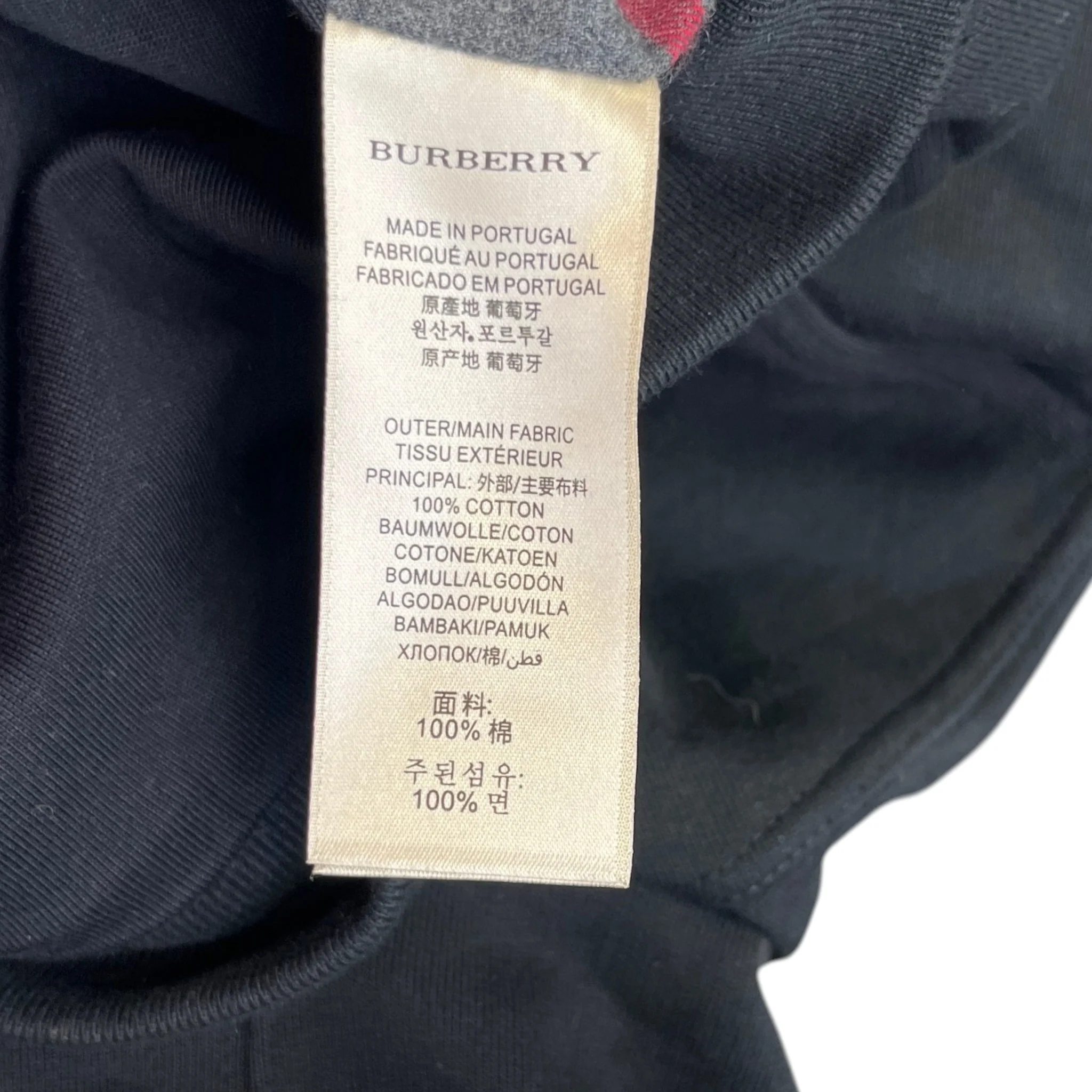Men's Embroidered Logo Nova Check Hoodie Black Size M - Image 6