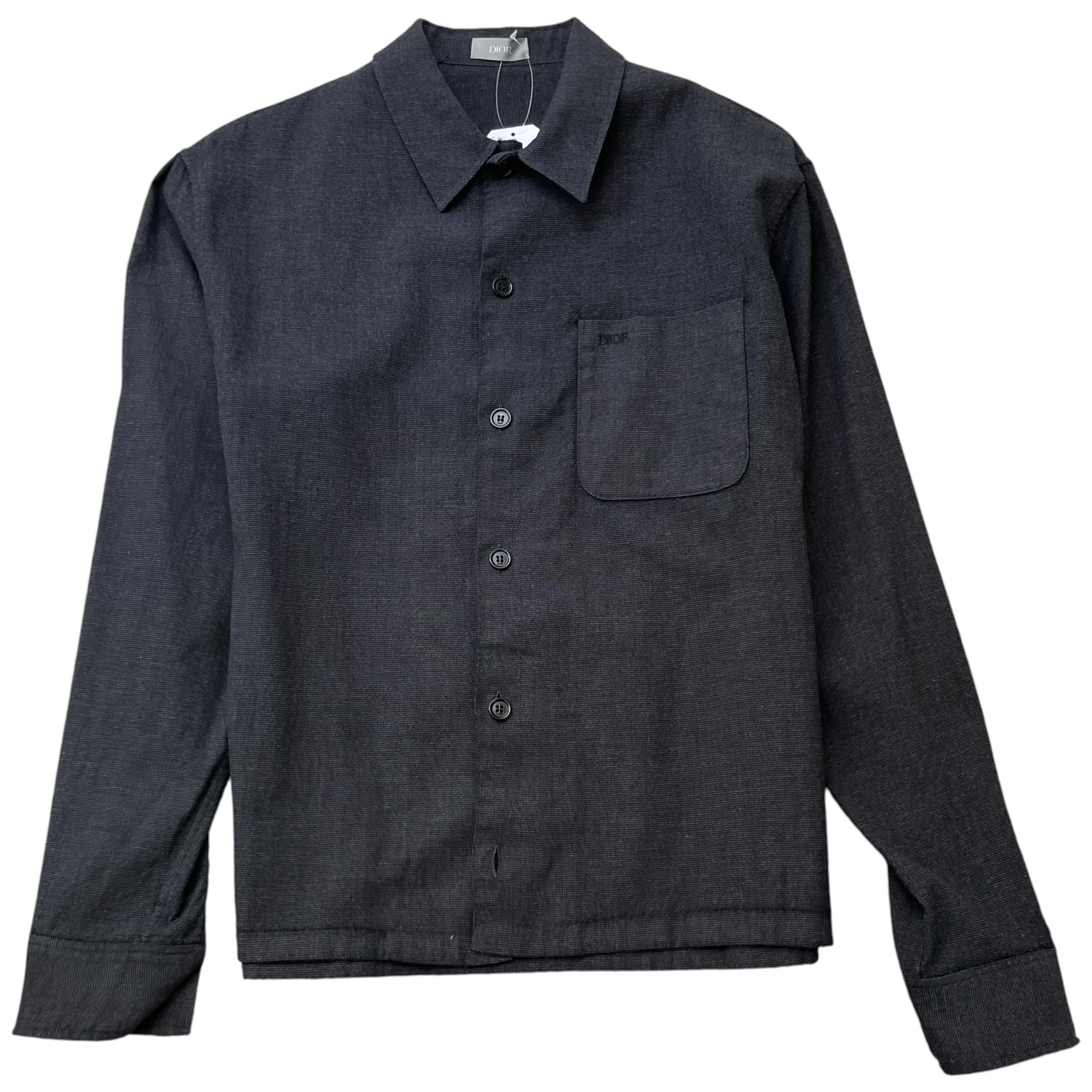 Men's Embroidered Logo Pocket Long Sleeve Shirt Navy Size IT 46 / UK S