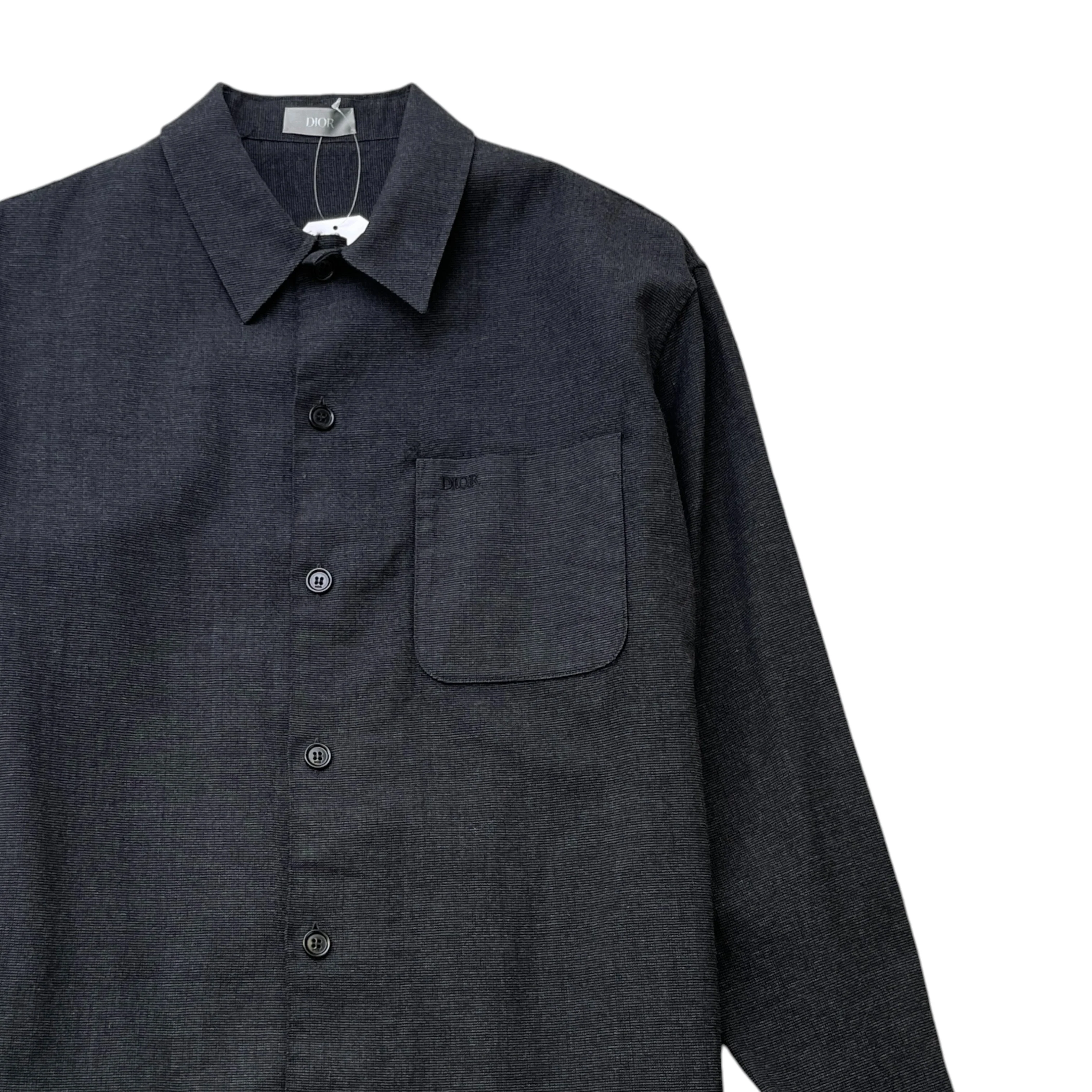 Men's Embroidered Logo Pocket Long Sleeve Shirt Navy Size IT 46 / UK S - Image 3