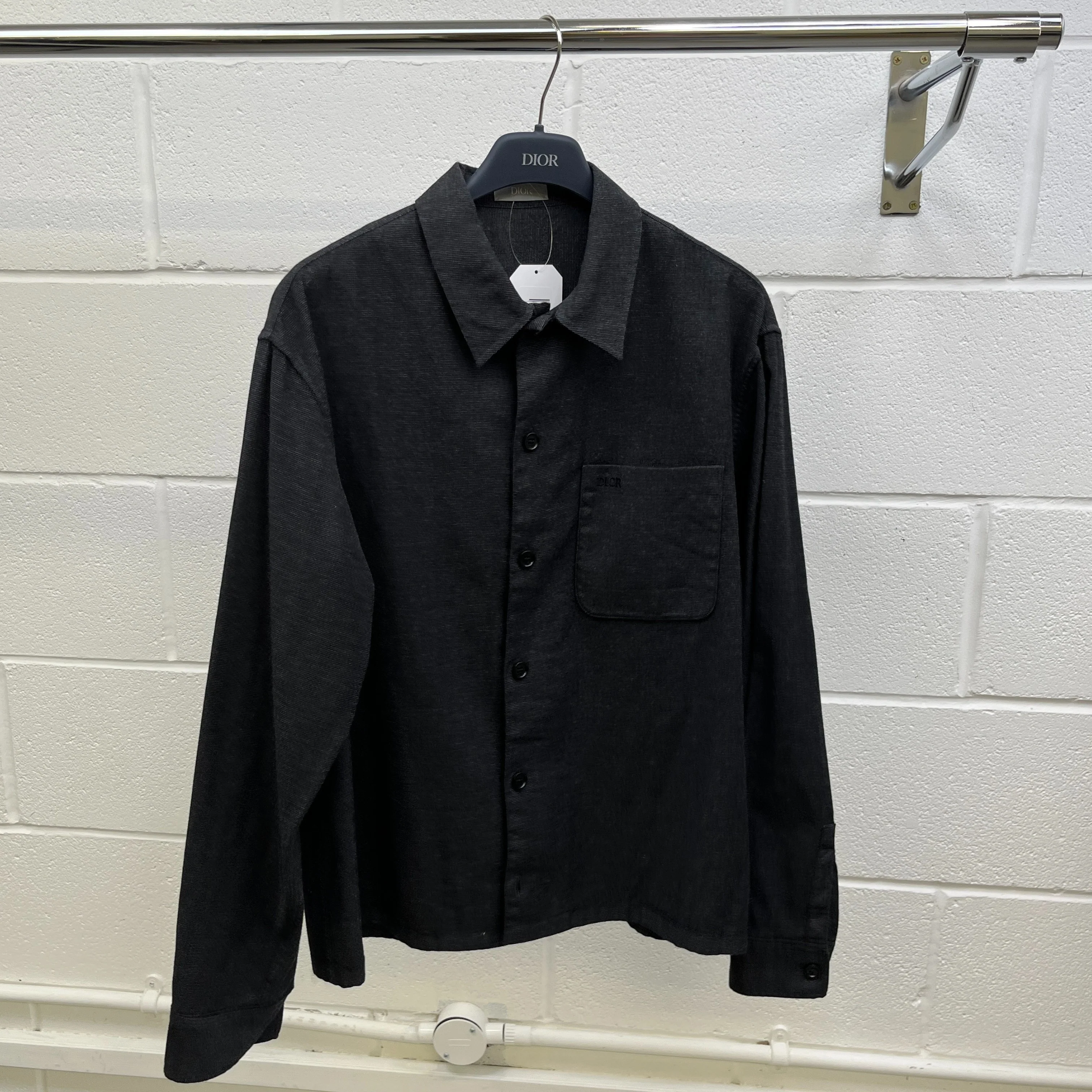 Men's Embroidered Logo Pocket Long Sleeve Shirt Navy Size IT 46 / UK S - Image 8