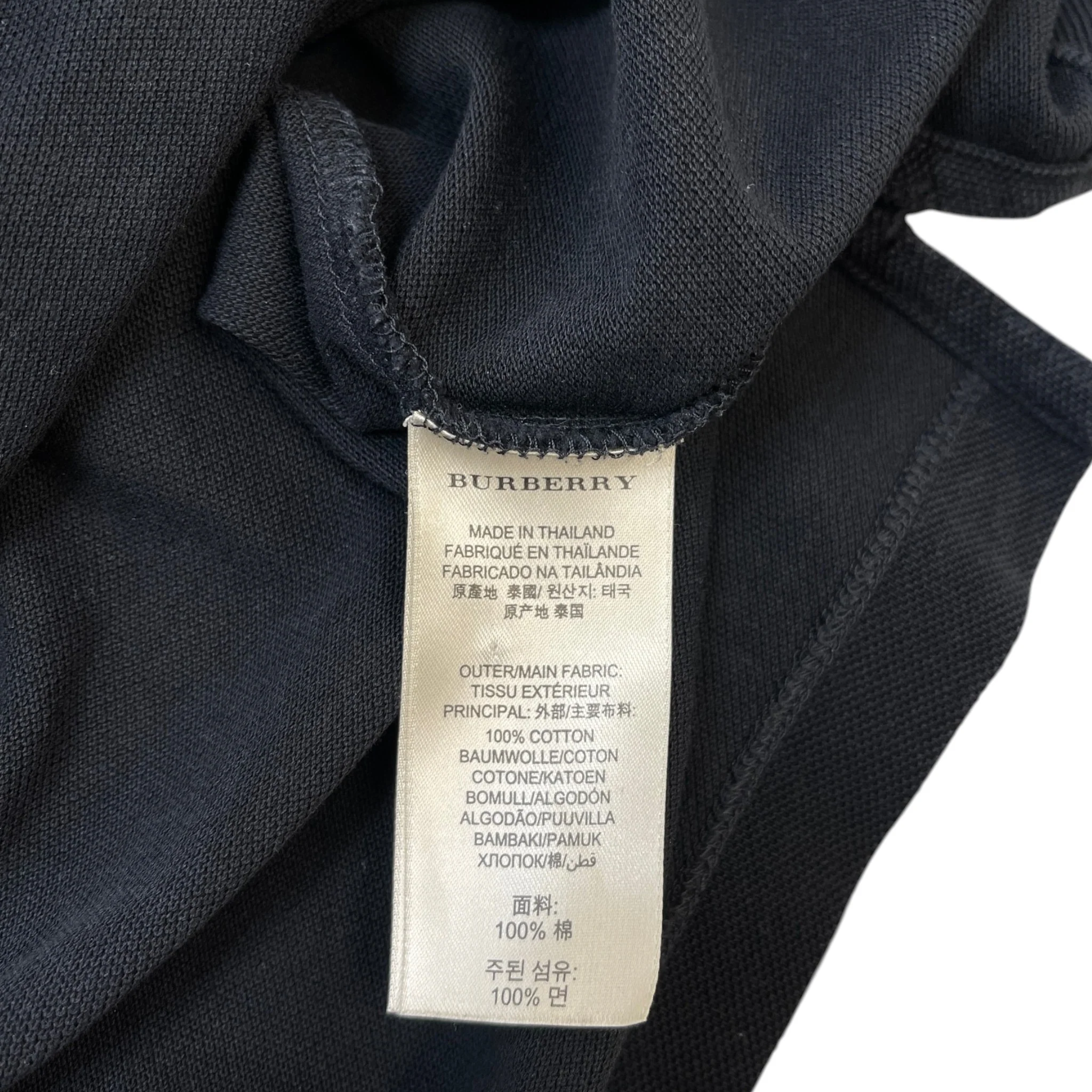 Men's Embroidered Logo Polo Shirt Black Size M - Image 7