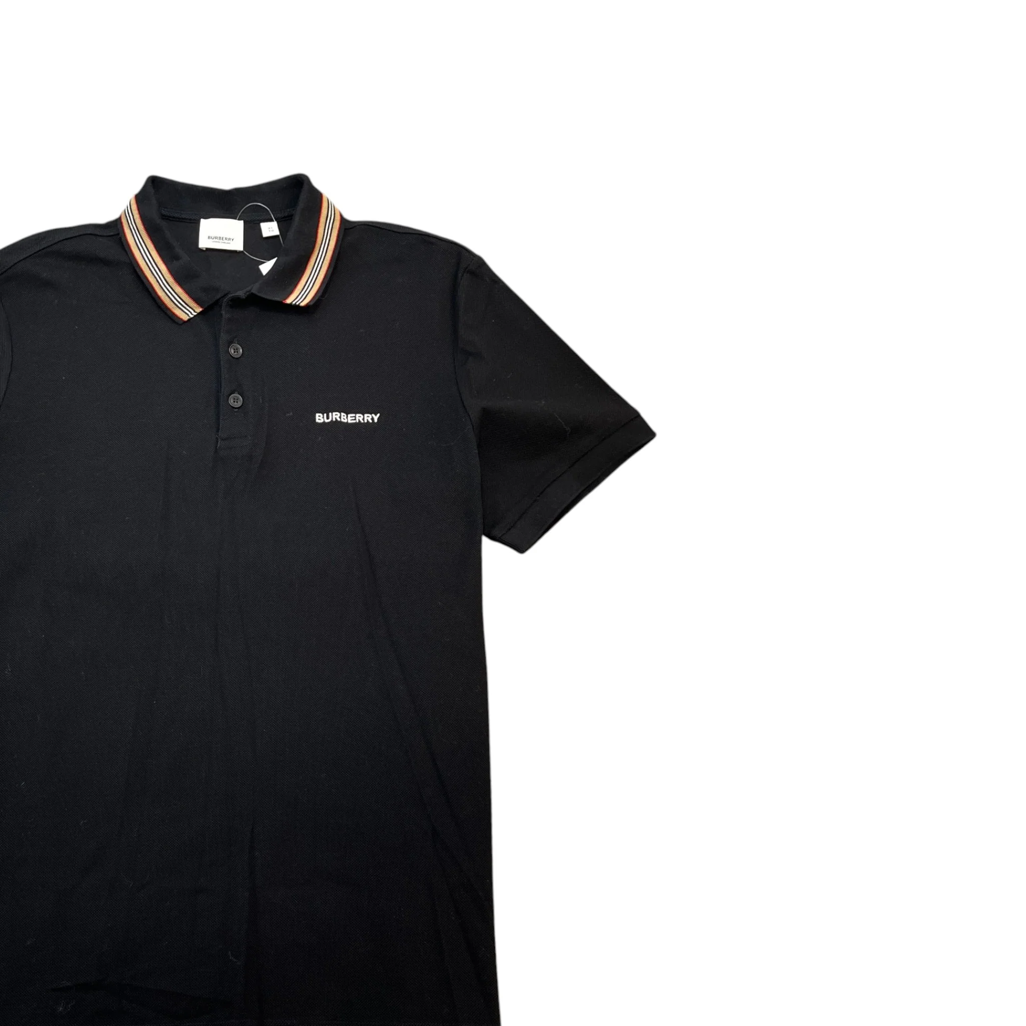 Men's Embroidered Logo Polo Shirt Black Size XL - Image 3