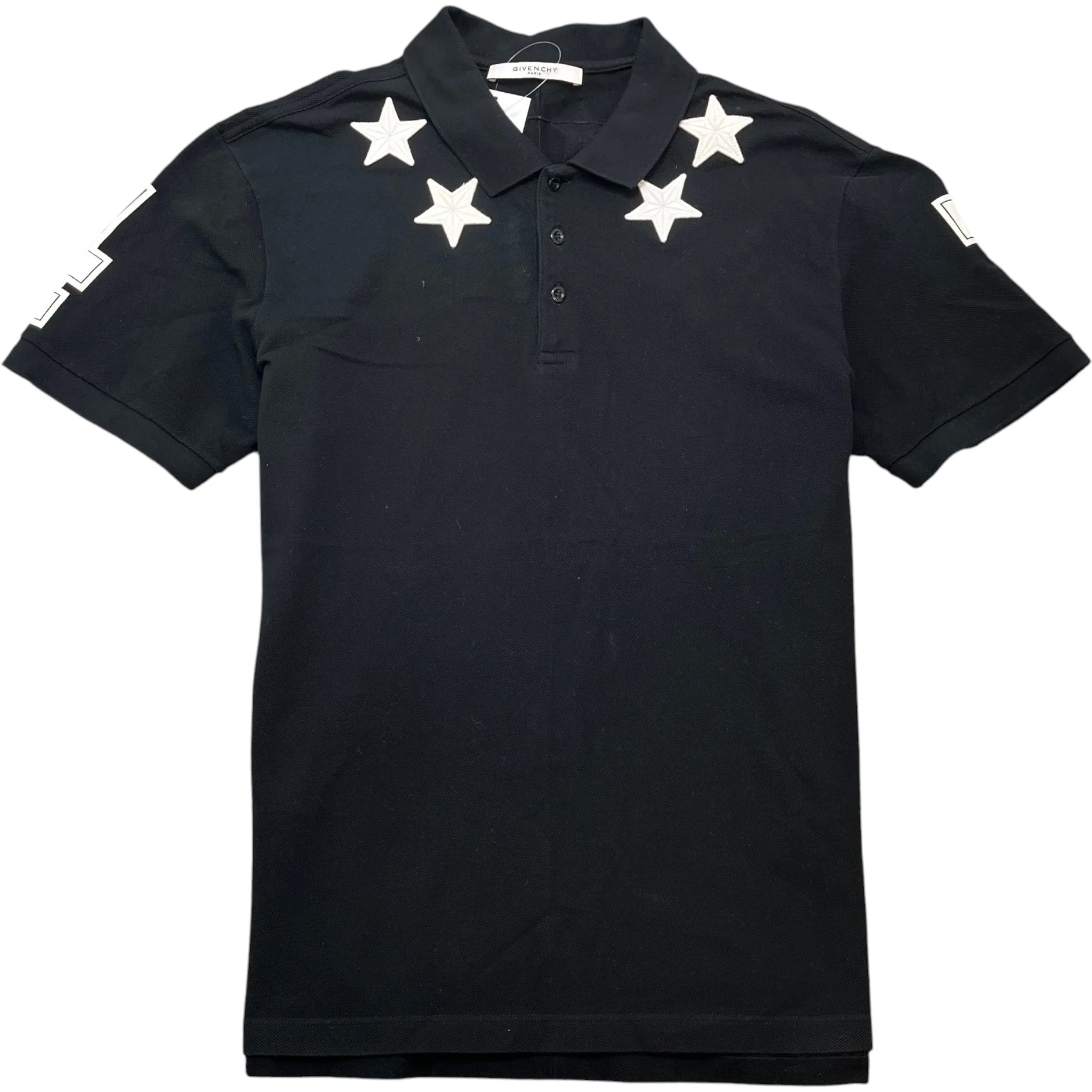 Men's Embroidered Logo Polo Shirt Black Size XXL