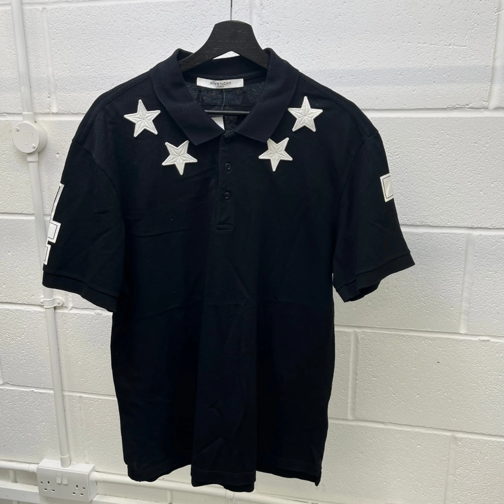 Men's Embroidered Logo Polo Shirt Black Size XXL - Image 12
