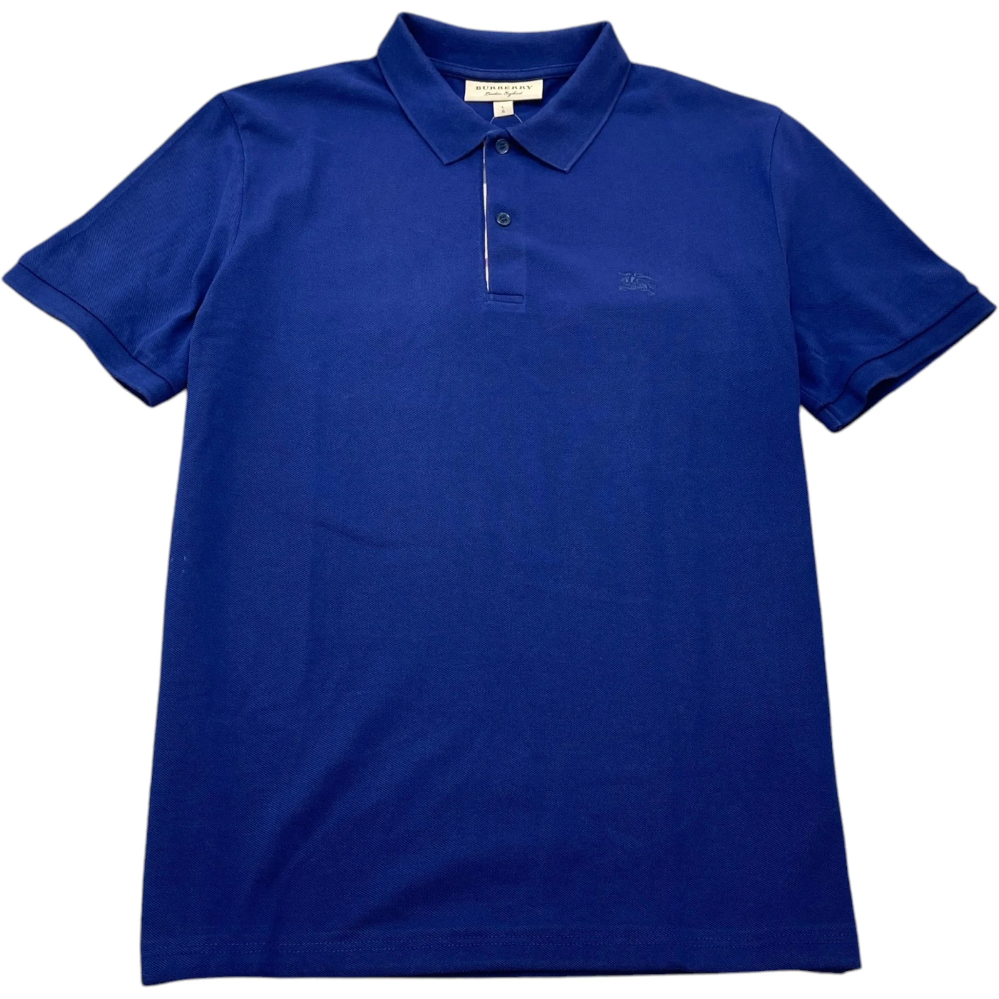 Men's Embroidered Logo Polo Shirt Blue Size L