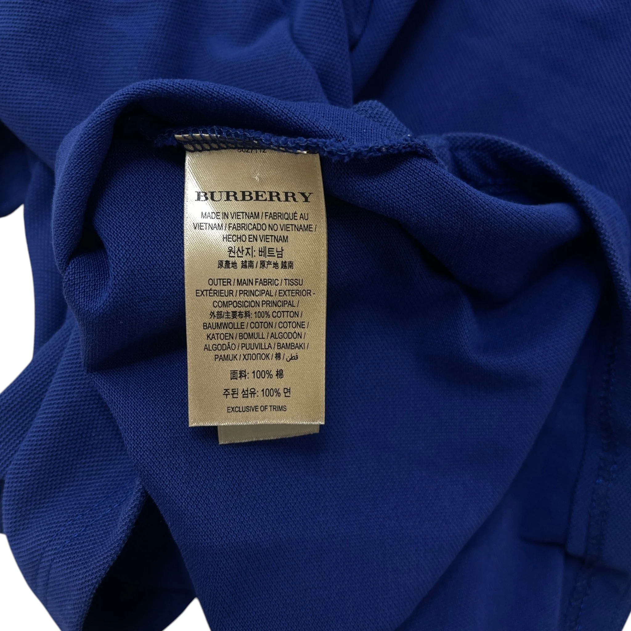 Men's Embroidered Logo Polo Shirt Blue Size L - Image 7
