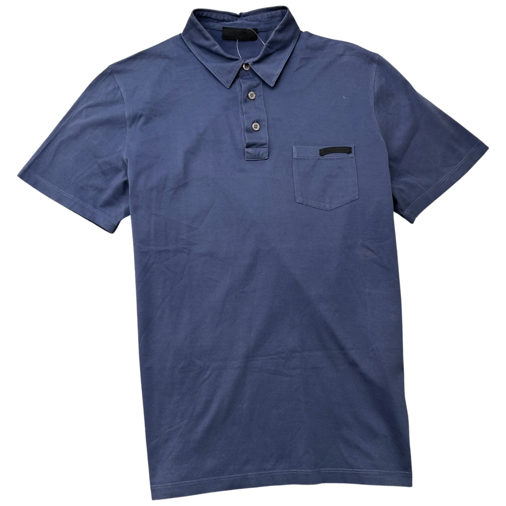 Men's Embroidered Logo Polo Shirt Blue Size M