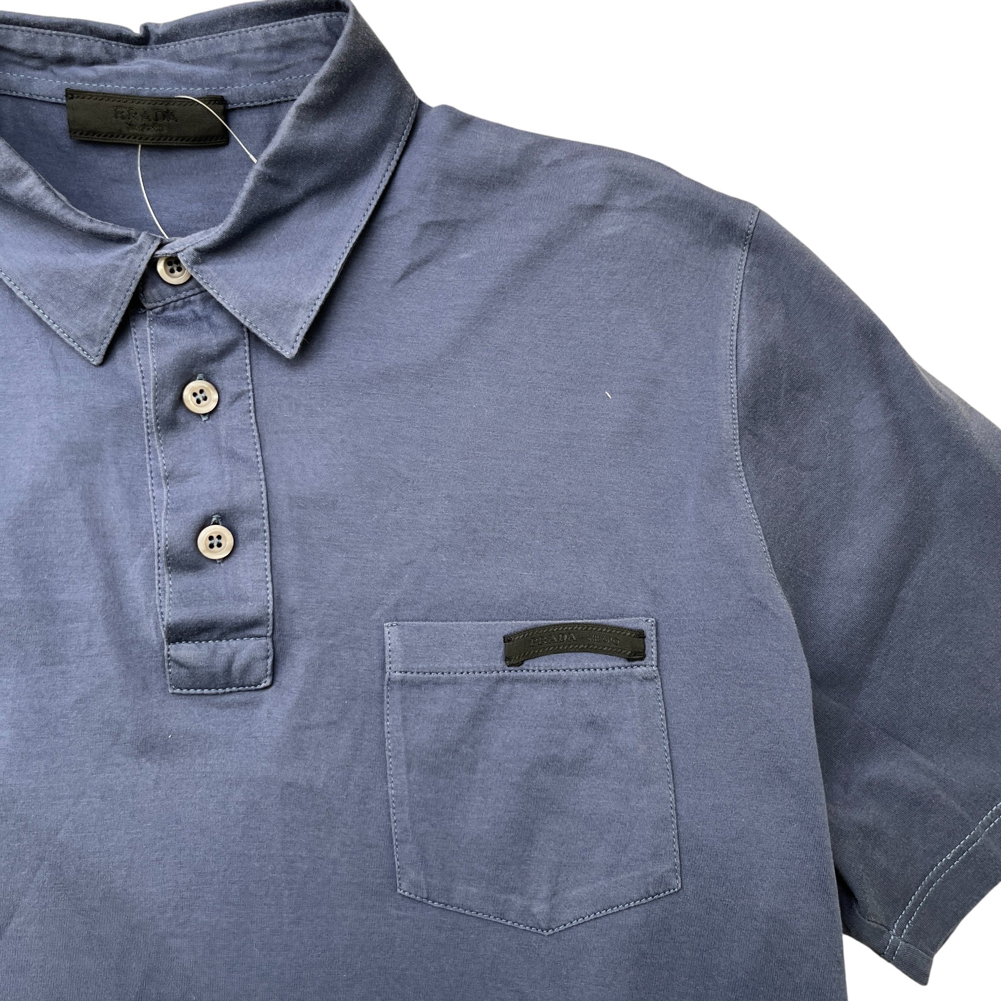 Men's Embroidered Logo Polo Shirt Blue Size M - Image 5