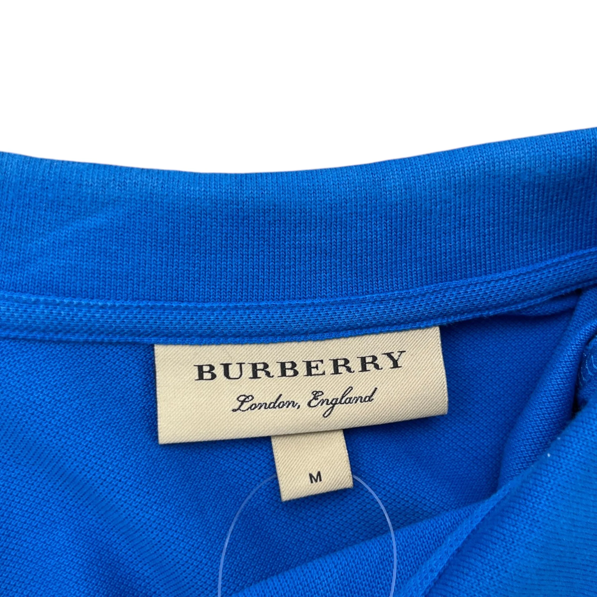 Men's Embroidered Logo Polo Shirt Blue Size M - Image 7