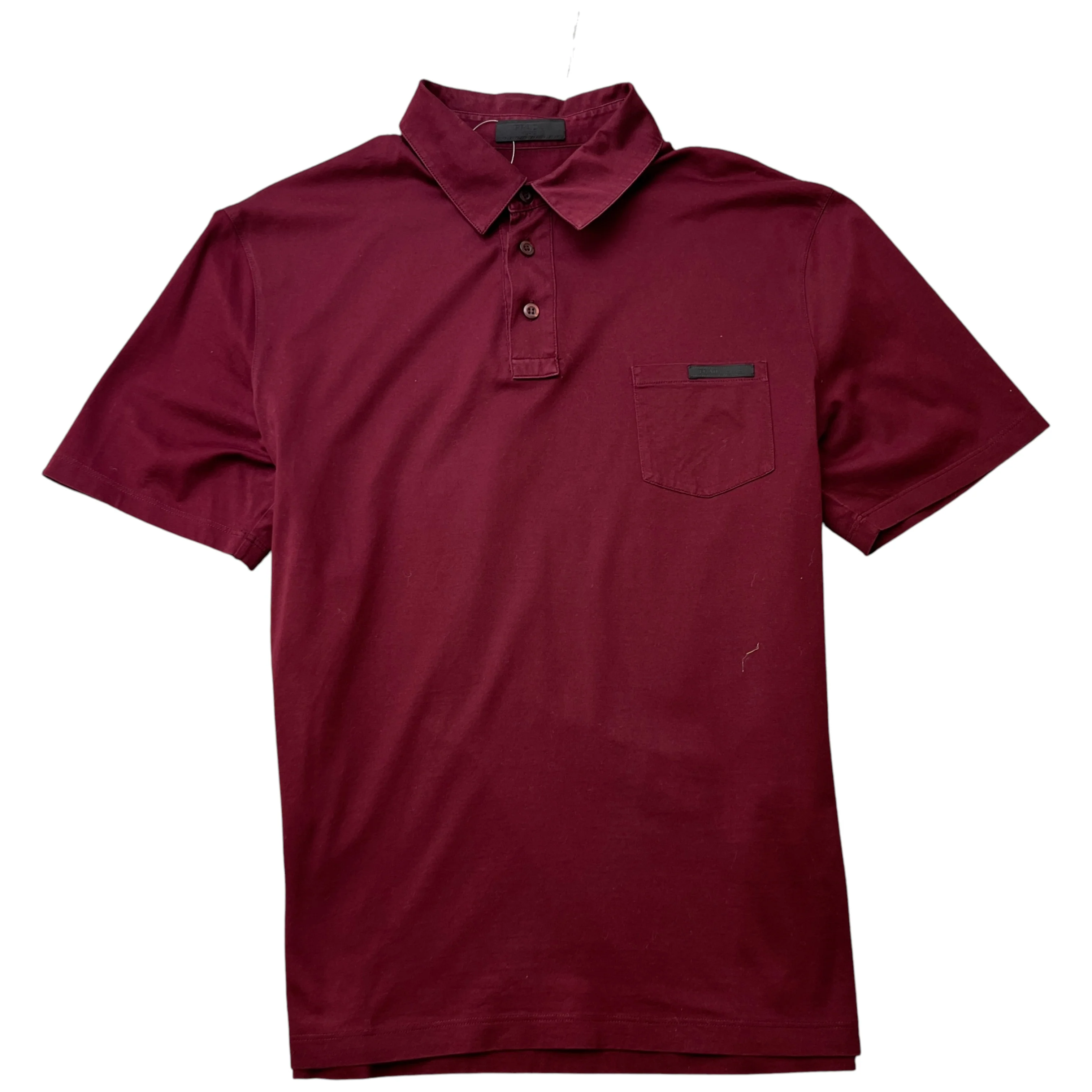 Men's Embroidered Logo Polo Shirt Burgundy Size L