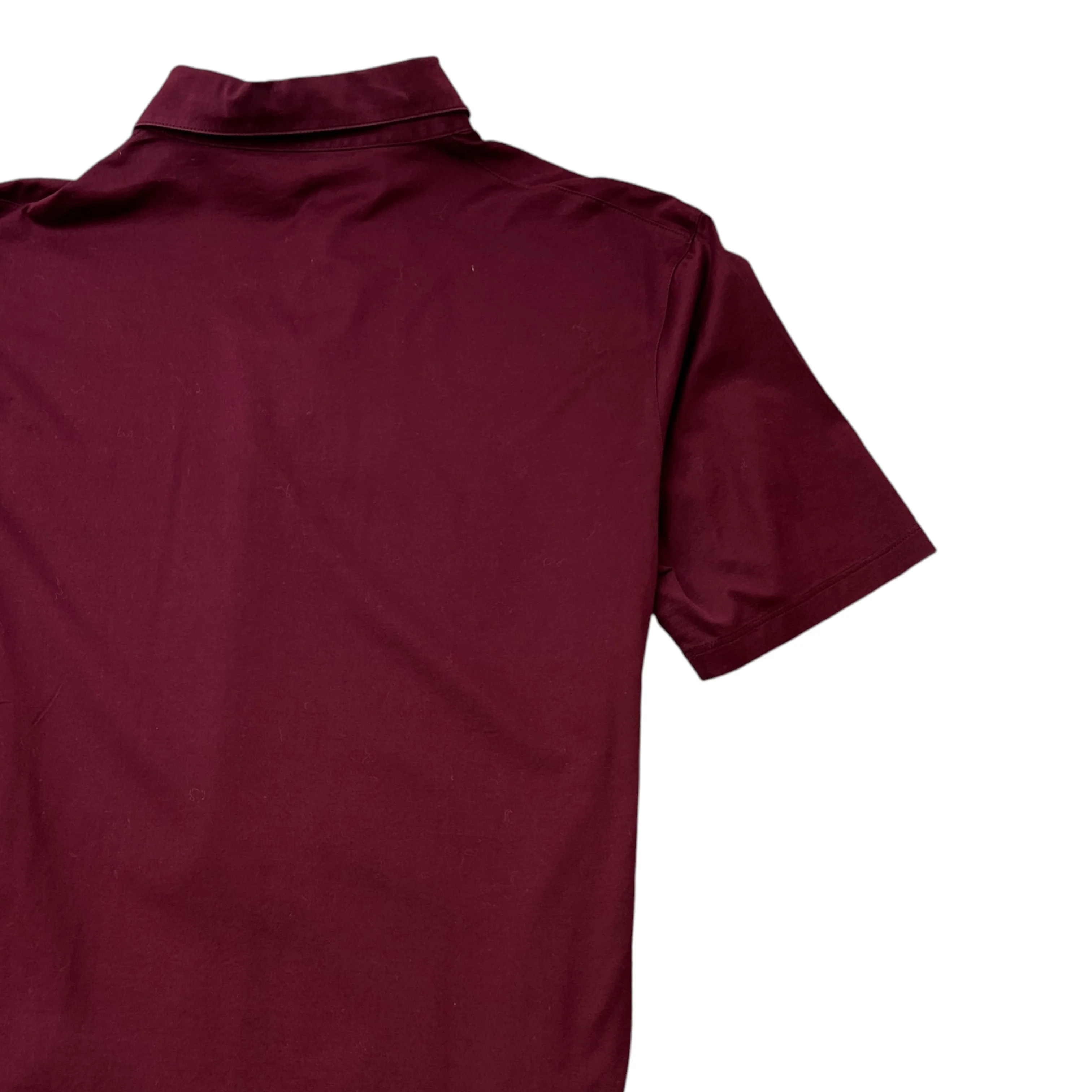Men's Embroidered Logo Polo Shirt Burgundy Size L - Image 4